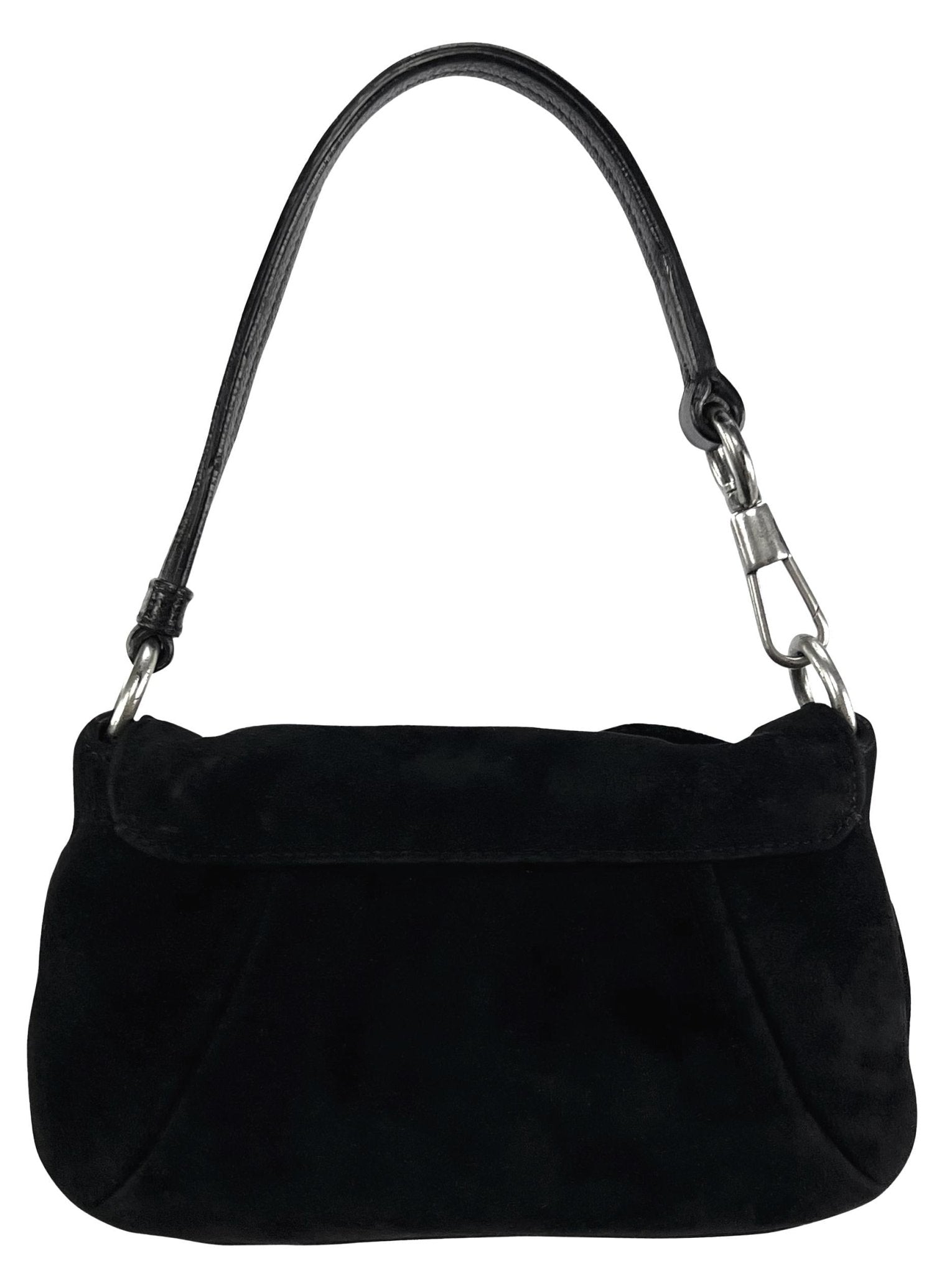 2003 Yves Saint Laurent by Tom Ford Black Suede Flower Super Mini Bag - RealList