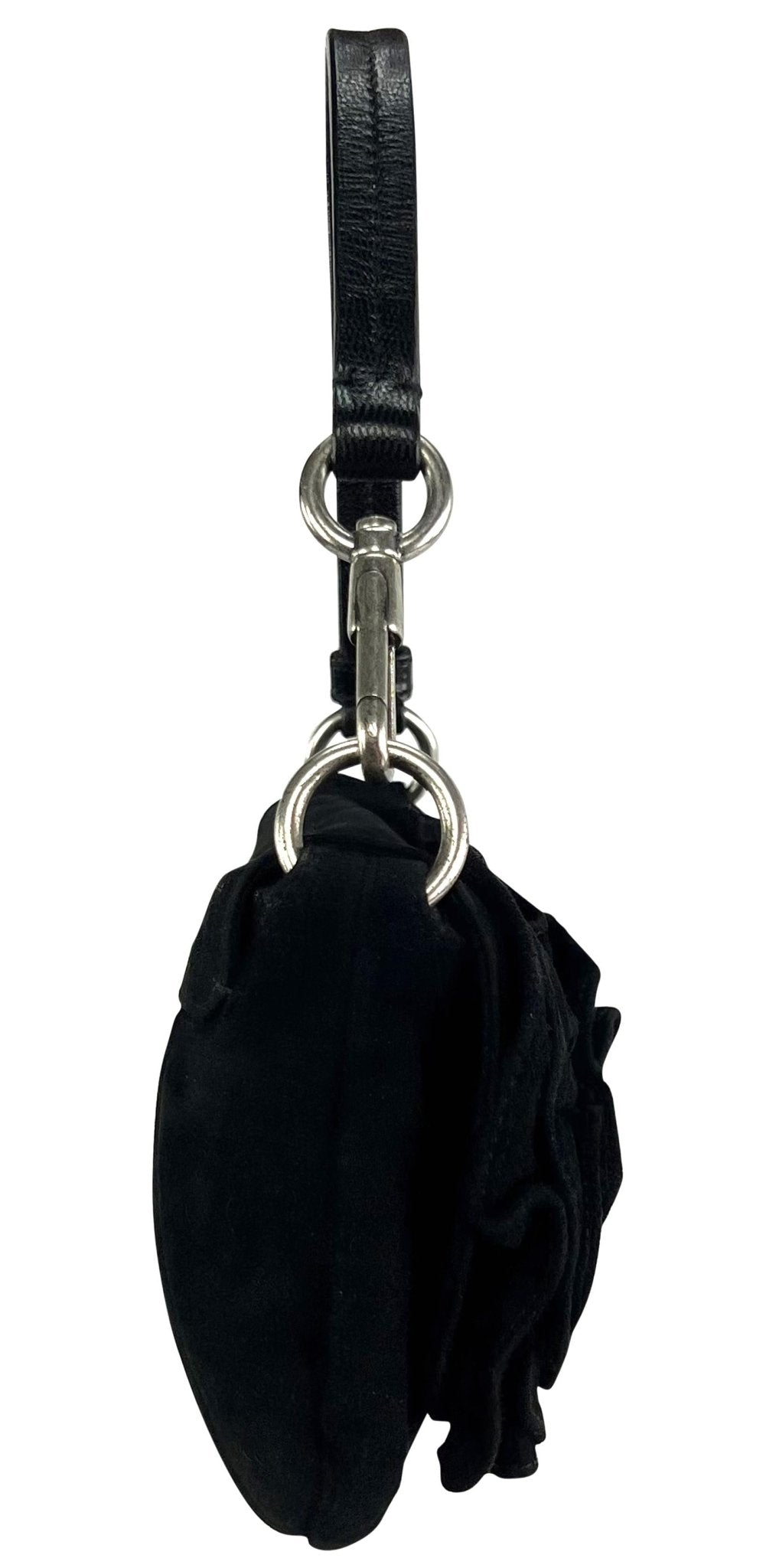 2003 Yves Saint Laurent by Tom Ford Black Suede Flower Super Mini Bag - RealList