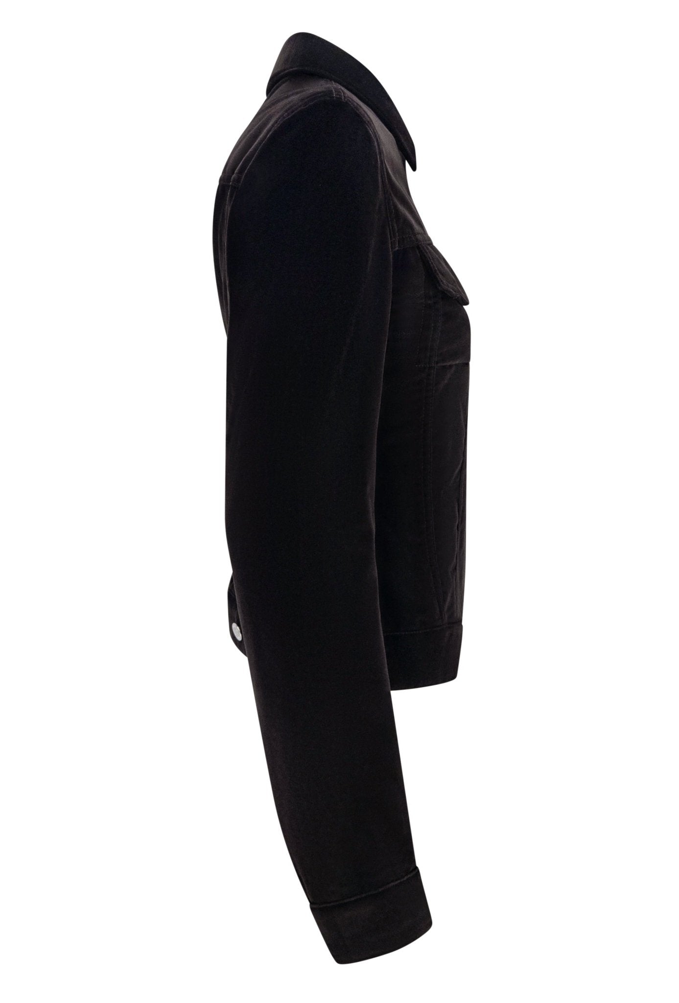 2004 Yves Saint Laurent by Tom Ford Brown Velvet Silver Button Trucker Jacket - RealList