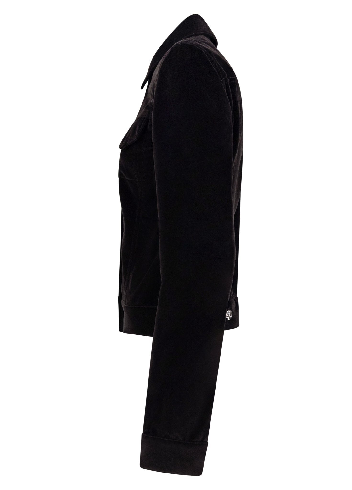 2004 Yves Saint Laurent by Tom Ford Brown Velvet Silver Button Trucker Jacket - RealList