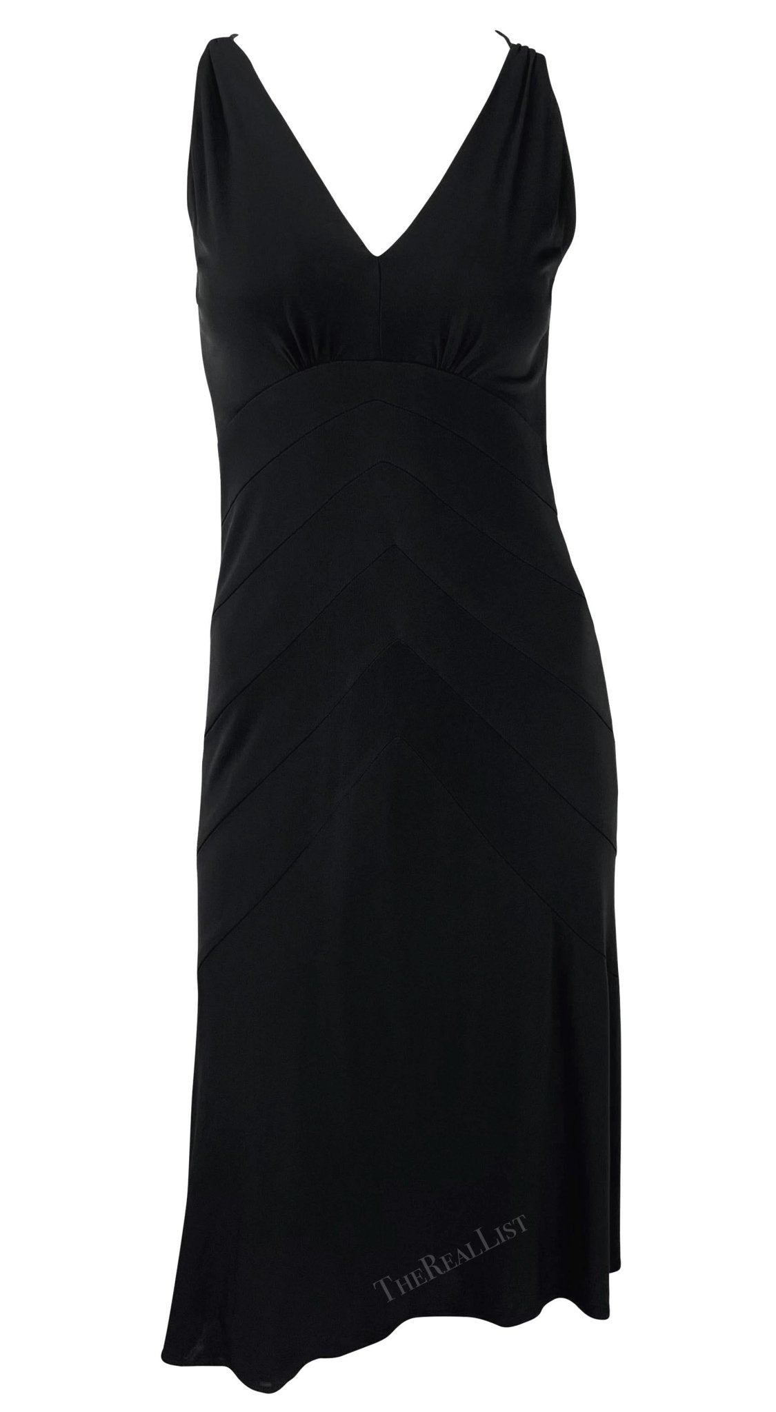 2005 Yigal Azrouel Black Bodycon Stretch Satin Rope Strap Dress - RealList