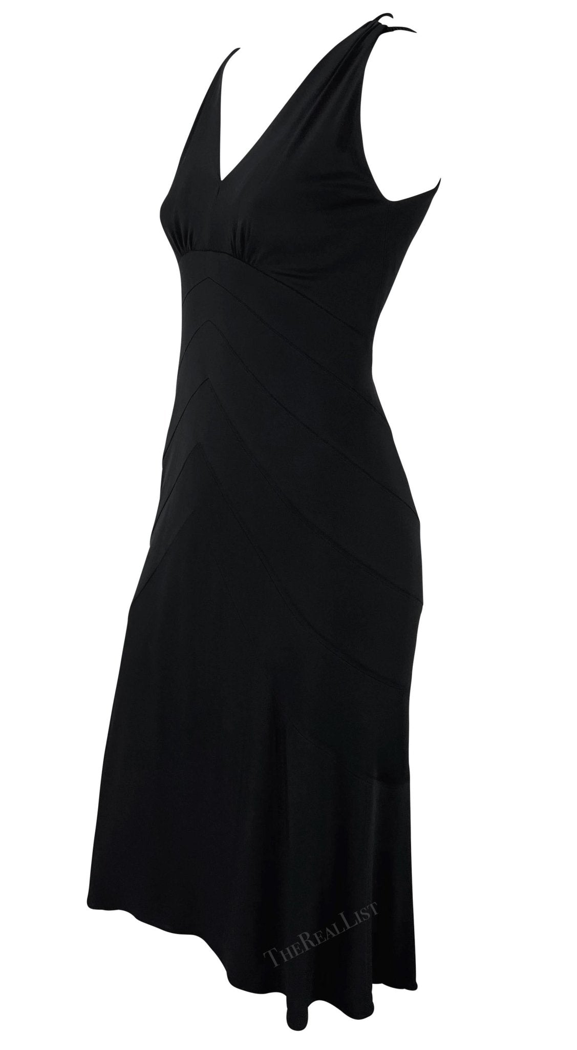 2005 Yigal Azrouel Black Bodycon Stretch Satin Rope Strap Dress - RealList