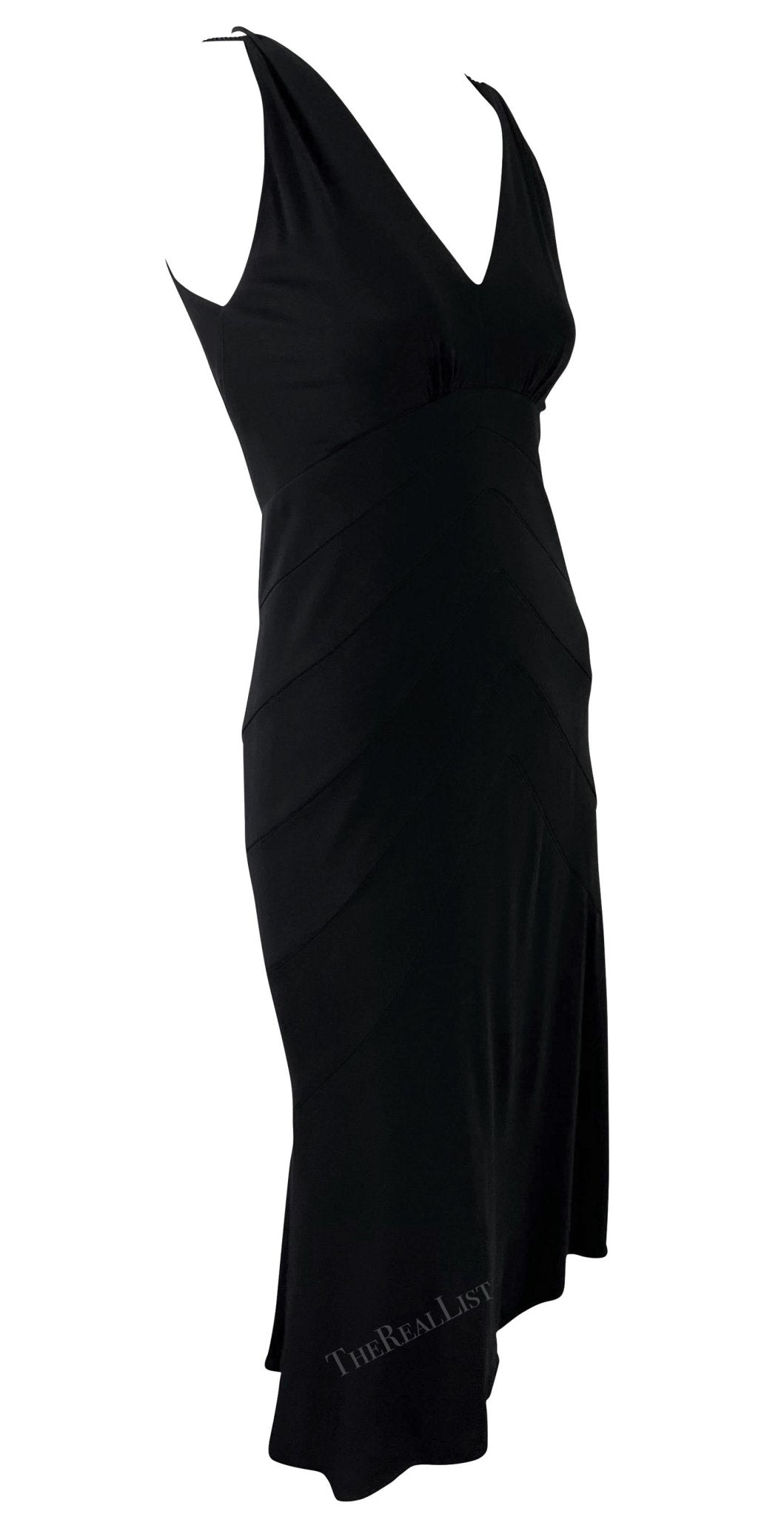 2005 Yigal Azrouel Black Bodycon Stretch Satin Rope Strap Dress - RealList