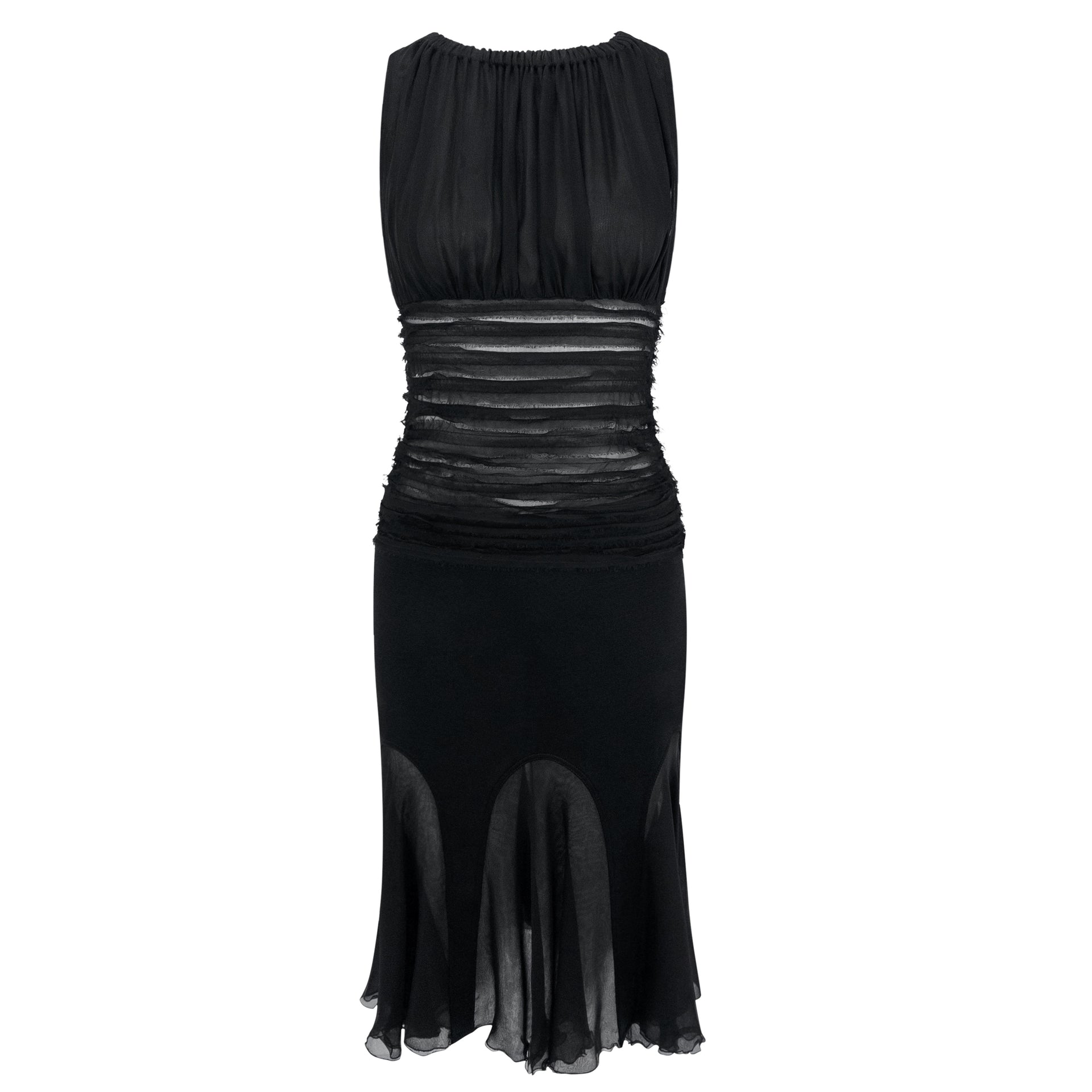 F/W 2005 Versace by Donatella Sheer Chiffon Sleeveless Top Skirt Set
