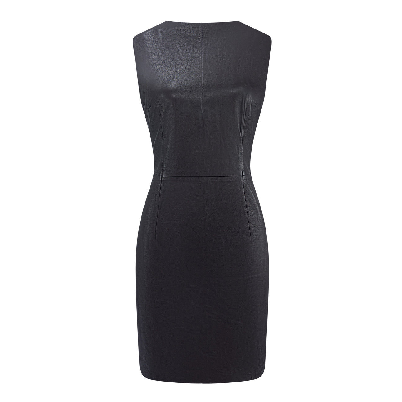 Mid 1990s Dolce & Gabbana Brown Leather Sleeveless Mini Dress