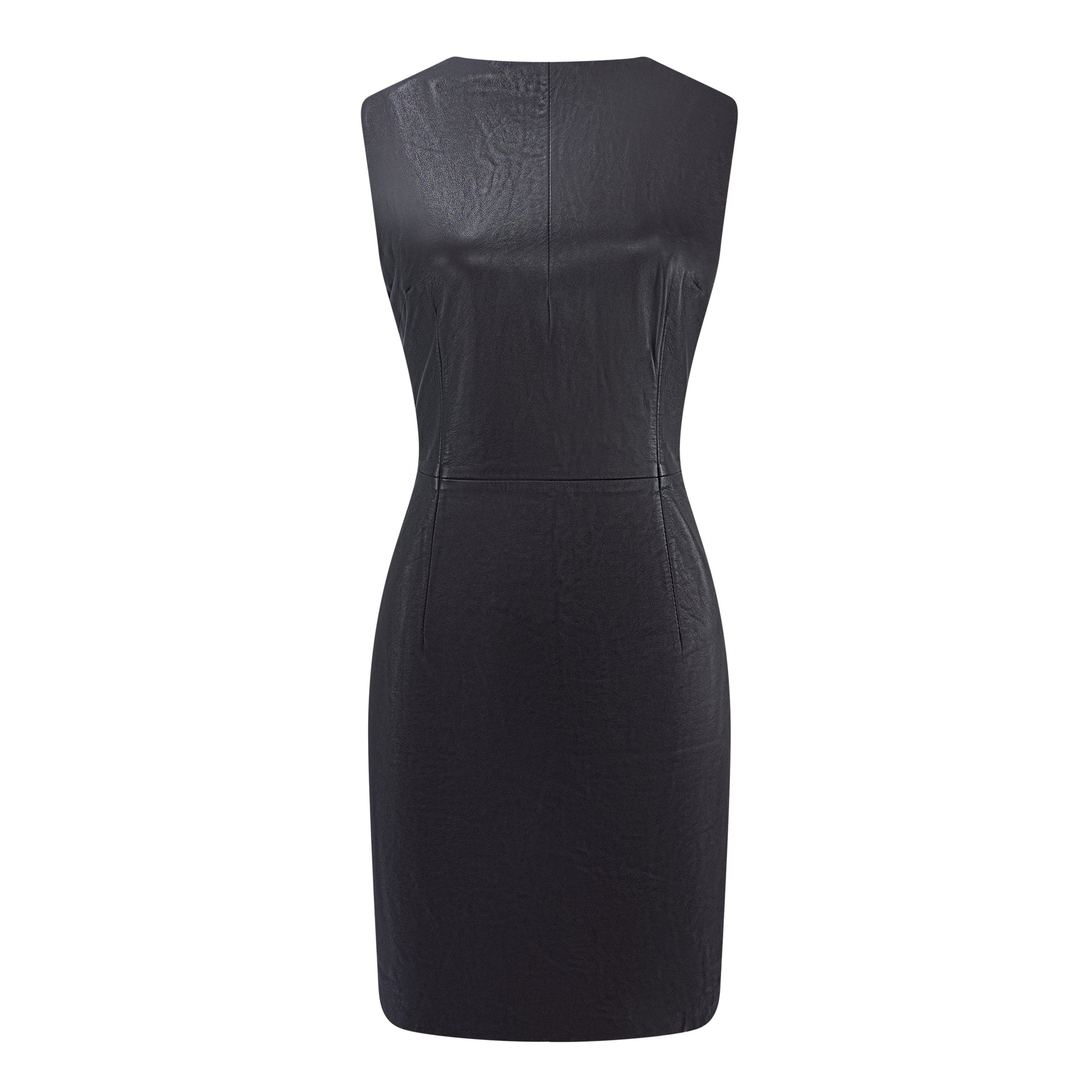 Mid 1990s Dolce & Gabbana Brown Leather Sleeveless Mini Dress