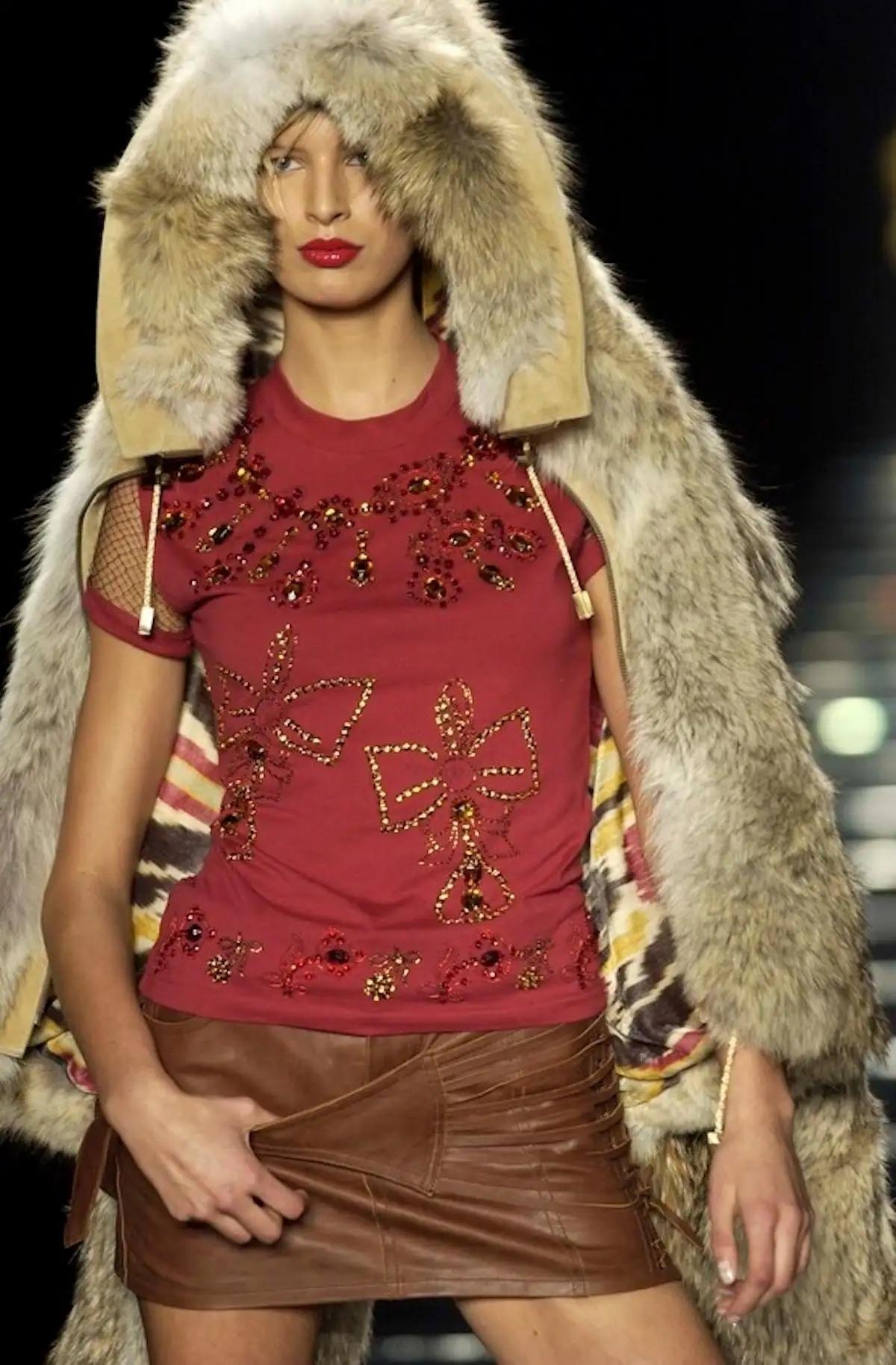 F/W 2002 Christian Dior by John Galliano Leather Lace-Up Asymmetric Mini Skirt