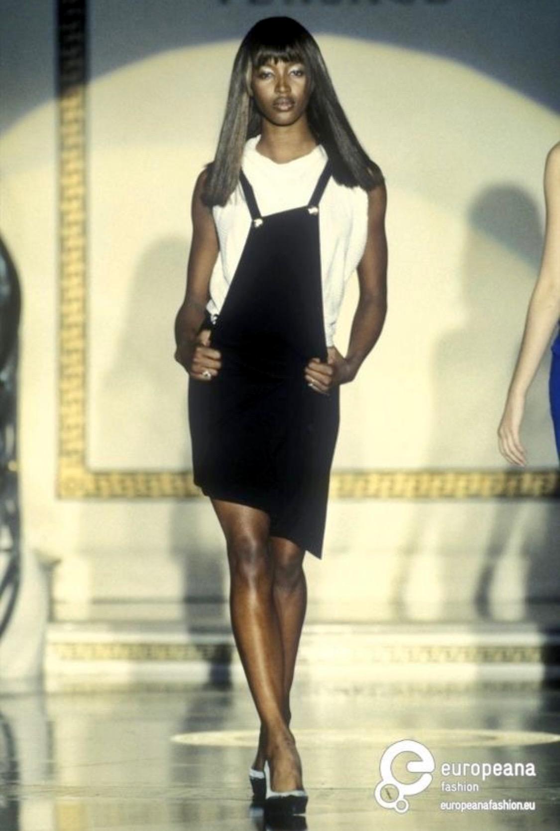 S/S 1994 Gianni Versace Backless Asymmetric Overall Clip Runway Dress