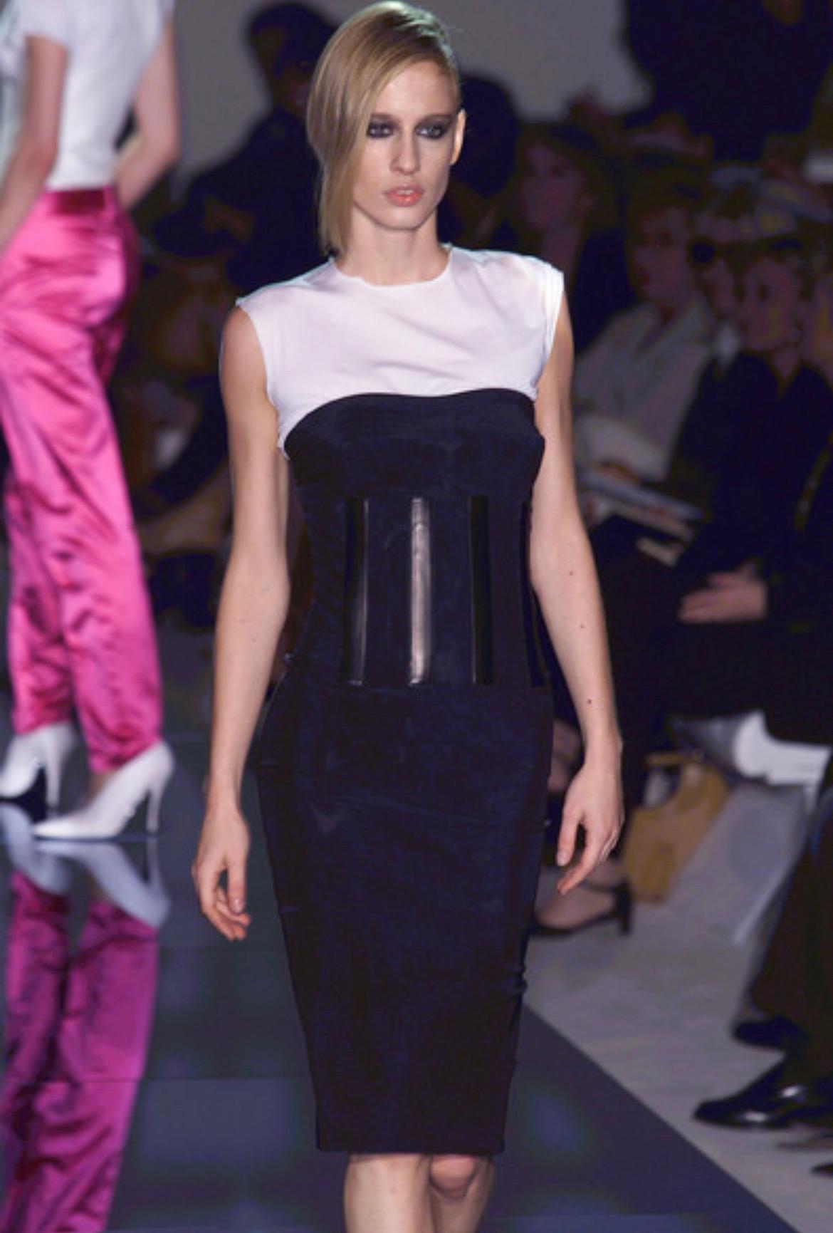 NWT S/S 2001 Gucci by Tom Ford Runway Prototype Strapless Leather Corset Dress