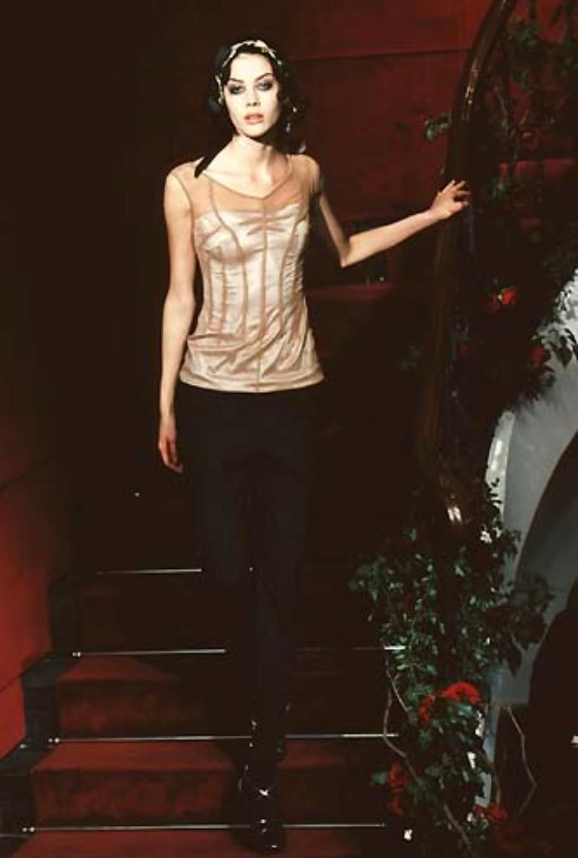 S/S 1998 Dolce & Gabbana 'Stromboli' Taupe Mesh Silver Bodycon Boned Gown