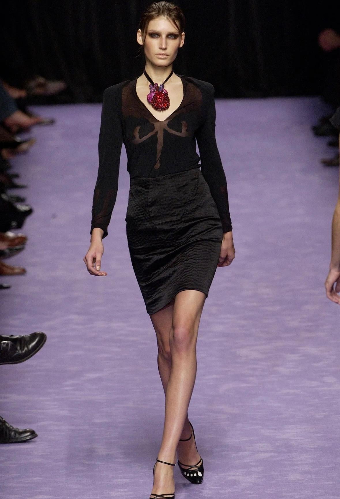 S/S 2003 Yves Saint Laurent by Tom Ford Runway Sheer Anatomic Pattern Shirt