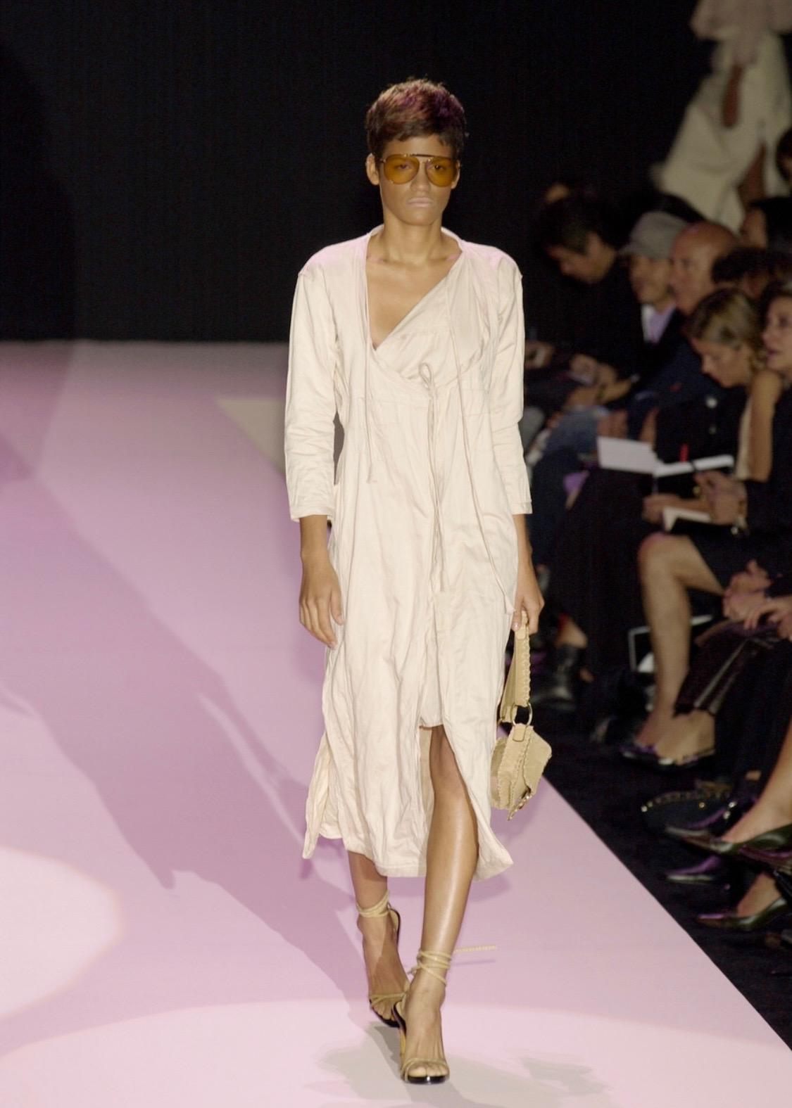 S/S 2002 Gucci by Tom Ford Brown Cotton Oversized Cotton Duster Coat Dress