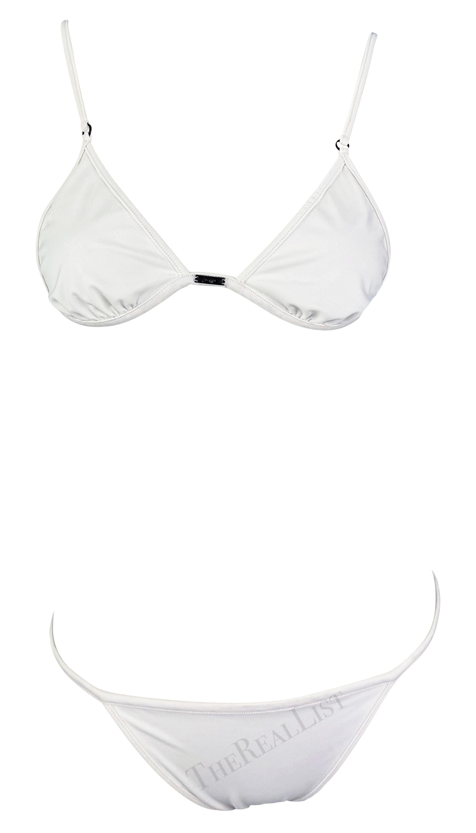 S/S 2001 Gucci by Tom Ford White Bikini Two-Piece Swimsuit Set