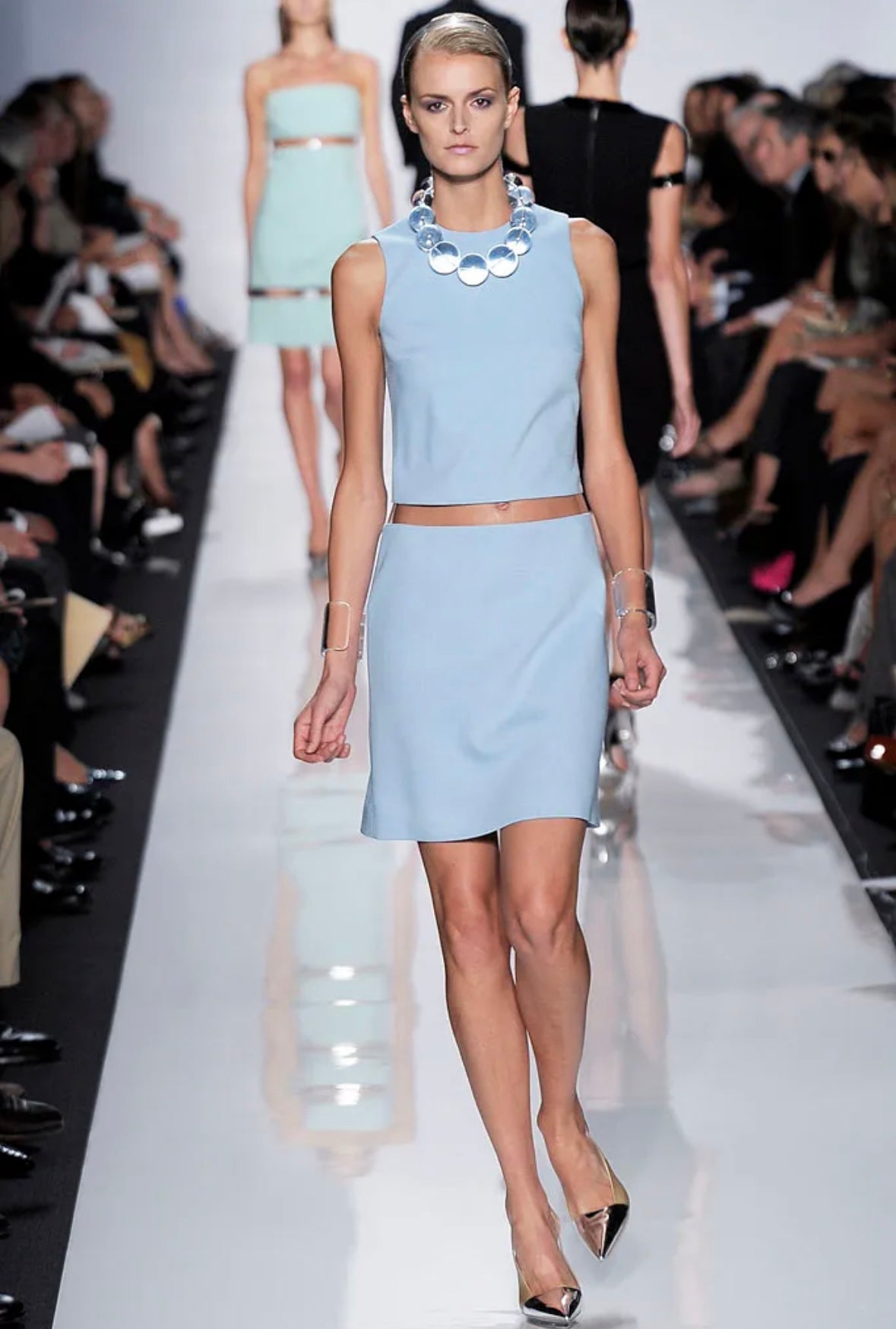 S/S 2010 Michael Kors Runway Clear PVC Cutout Black A Line Sleeveless Dress