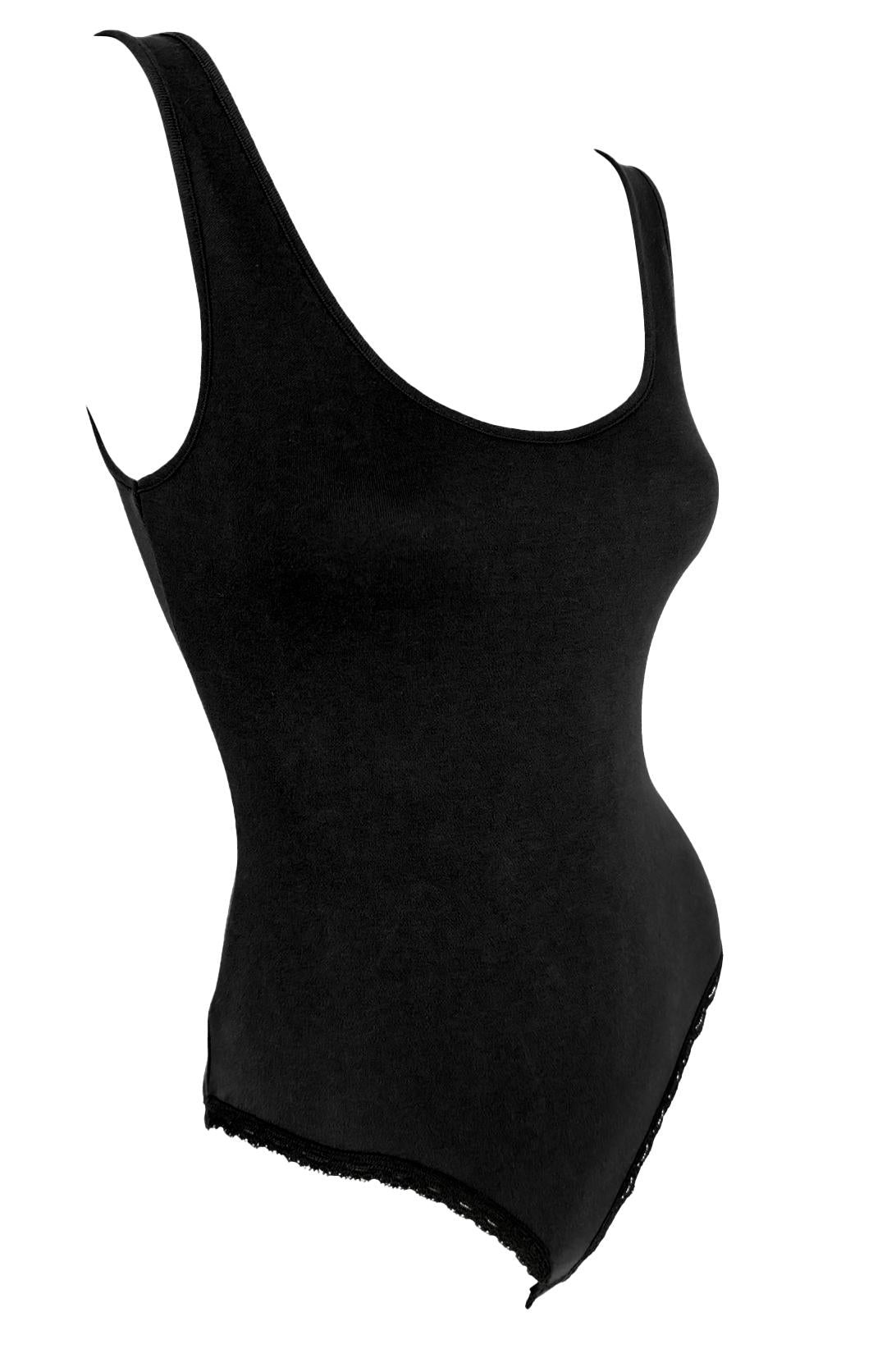 NWT Early 1990s Donna Karan Black Bodycon Knit Sleeveless Bodysuit