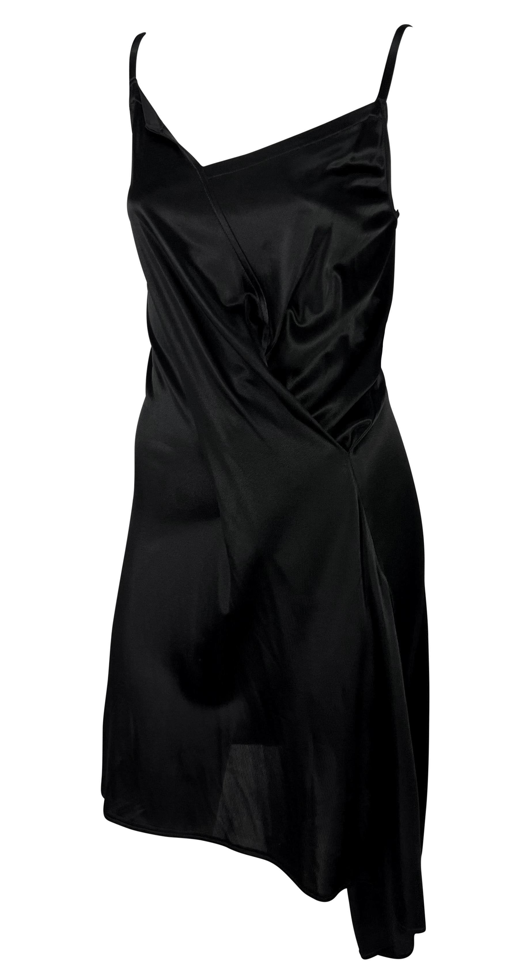 NWT 1990s Ann Demeulemeester Black Viscose Asymmetric Wrap-Style Dress