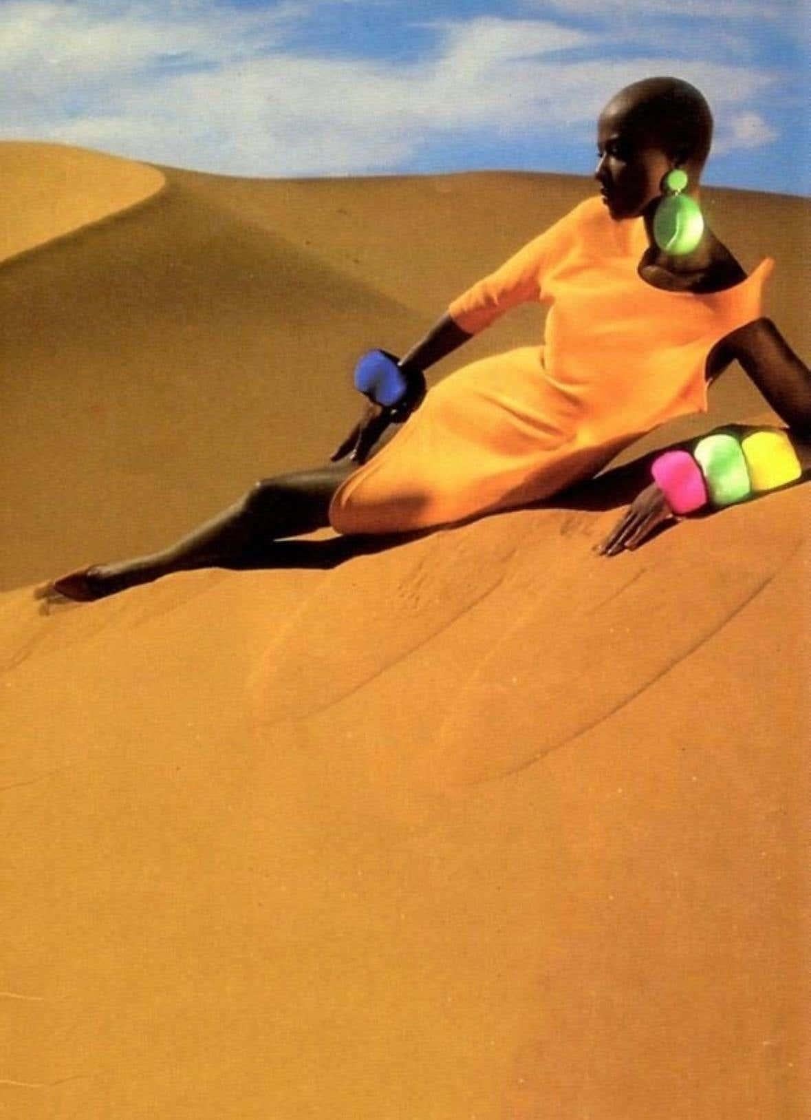S/S 1988 Thierry Mugler Runway Ad Asymmetric Sculptural Navy Snap Dress