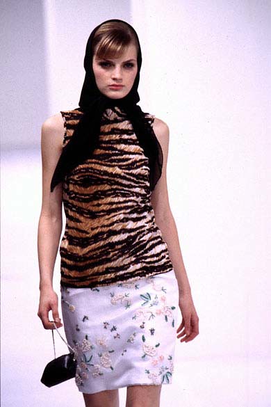 S/S 1996 Dolce & Gabbana Cheetah Print Stretch Mock Neck Sleeveless Top