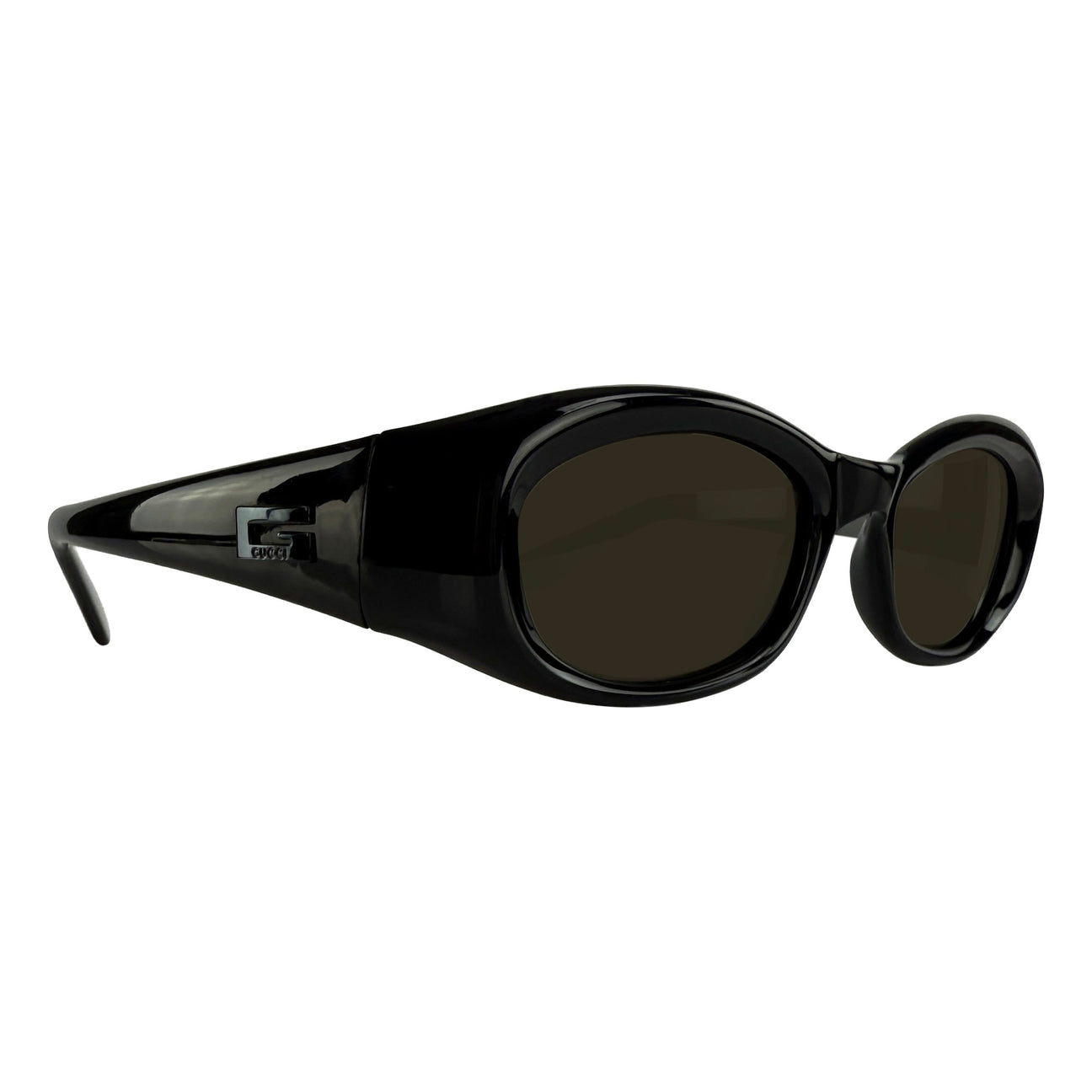 F/W 1999 Gucci by Tom Ford Black Monochromatic Thick Oval Sunglasses