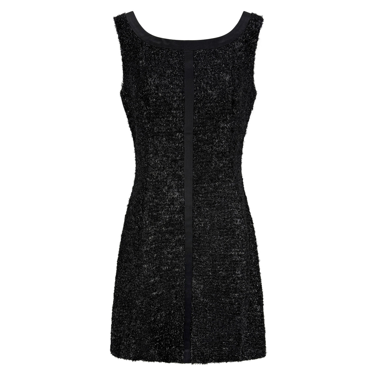 NWT F/W 1992 Prada Shimmery Black Wool Sleeveless Flare Mini Dress
