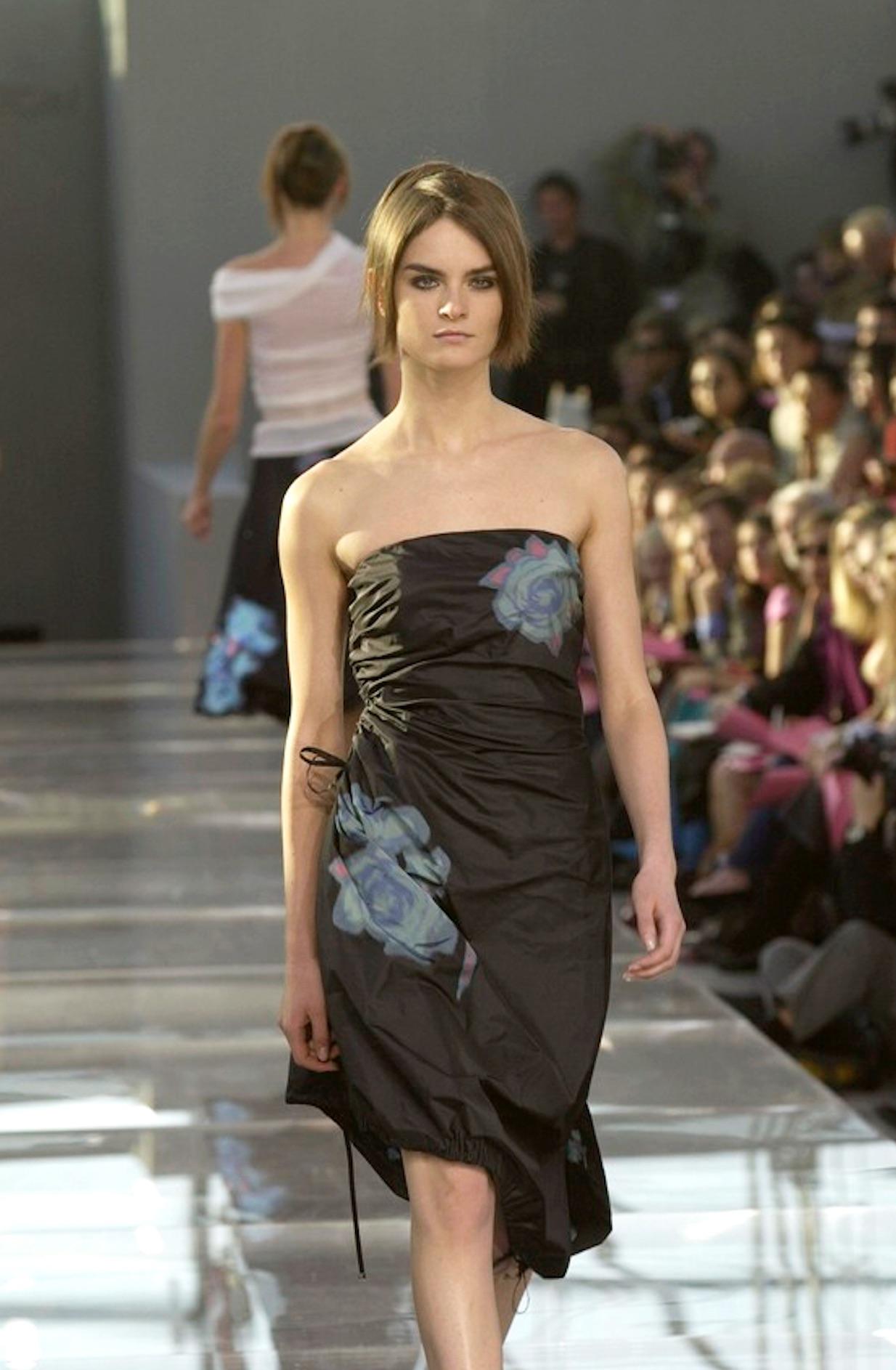 S/S 2001 Louis Vuitton by Marc Jacobs Runway Silk Taffeta Strapless Black Dress