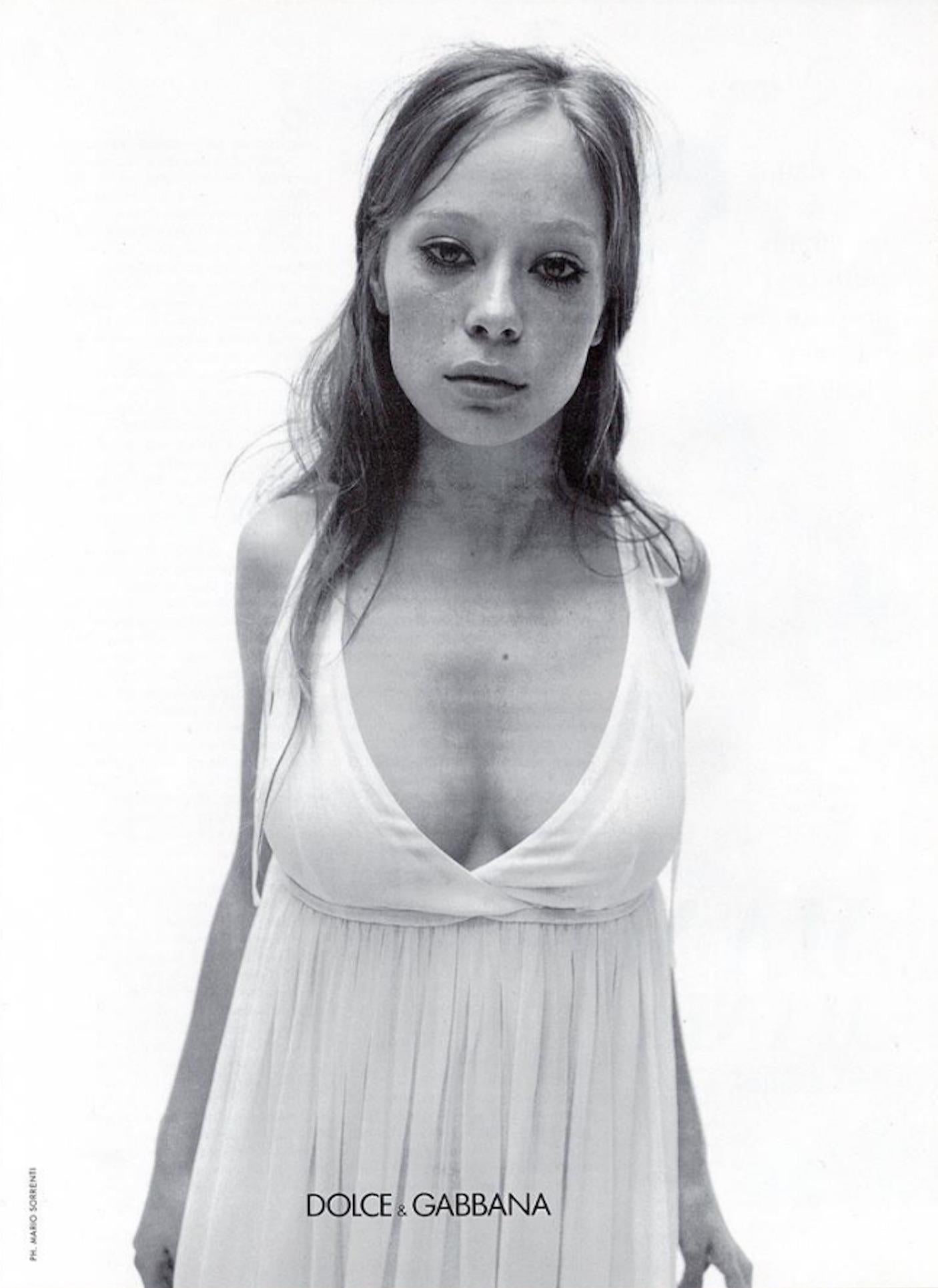 S/S 1994 Dolce & Gabbana Sheer Layered White Chiffon Mini Dress