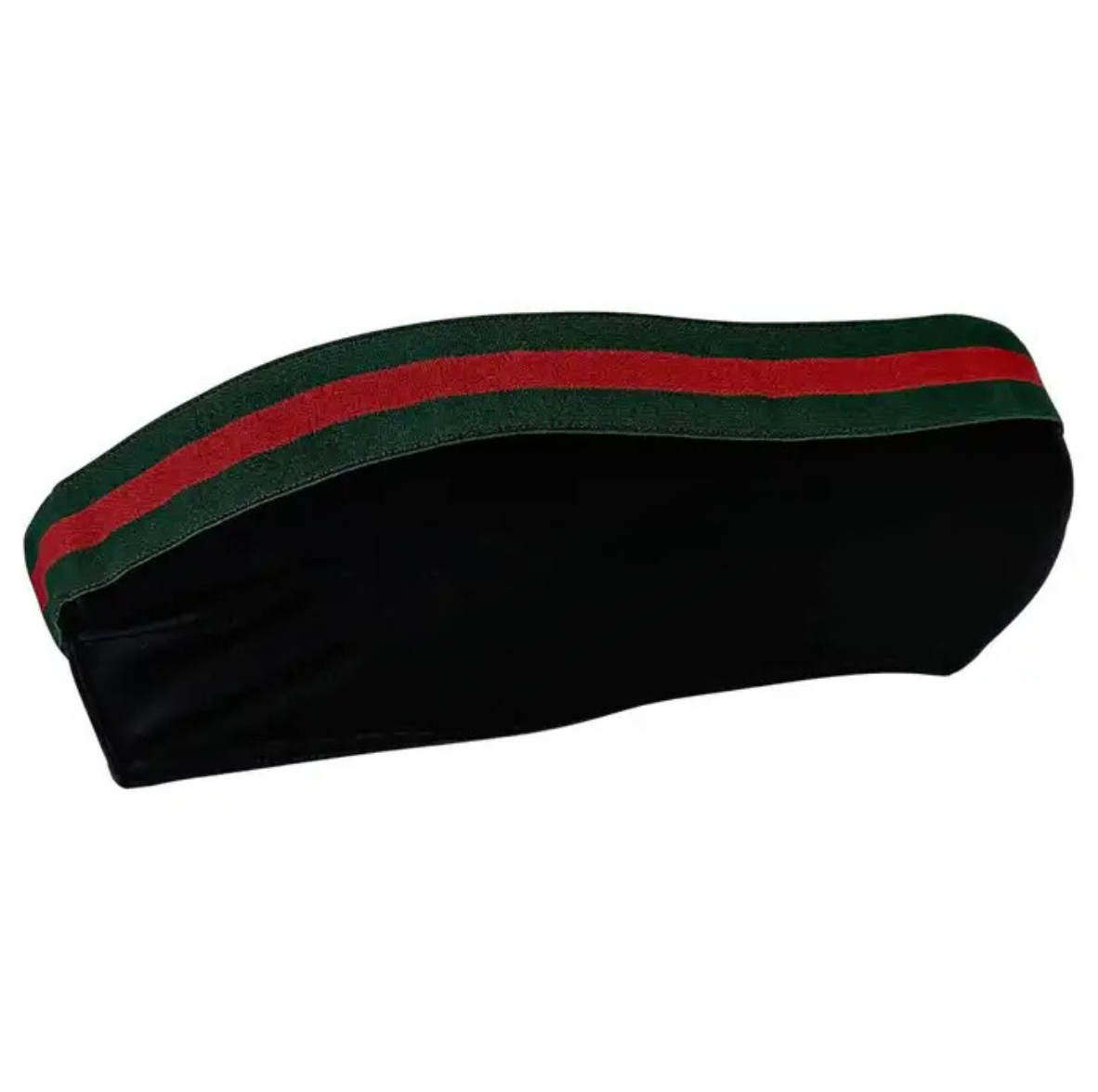 S/S 1999 Gucci by Tom Ford Green Red Stripe Black Stretch Bandeaux Bikini Top
