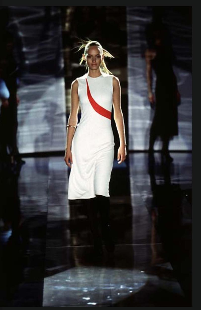 1997 Gianni Versace Black Stretch Knit Blue Yellow Stripe Sleeveless Dress