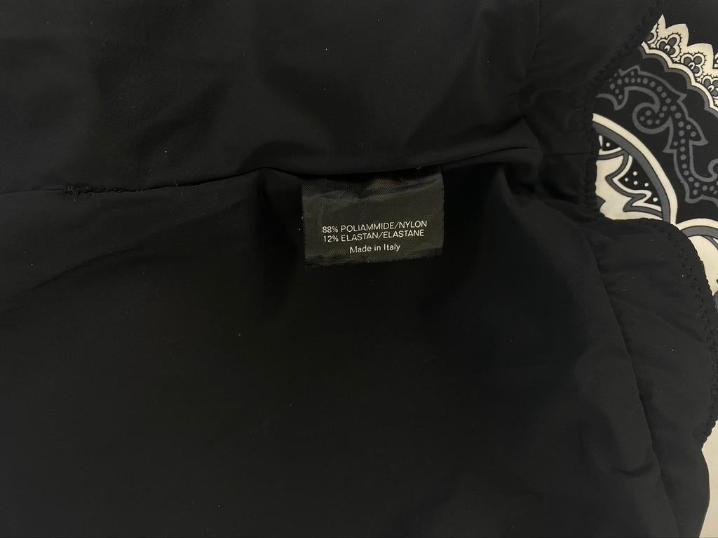 Cruise 2004 Gucci by Tom Ford Black Bandana Print One Piece Thong Swimsuit - RealList