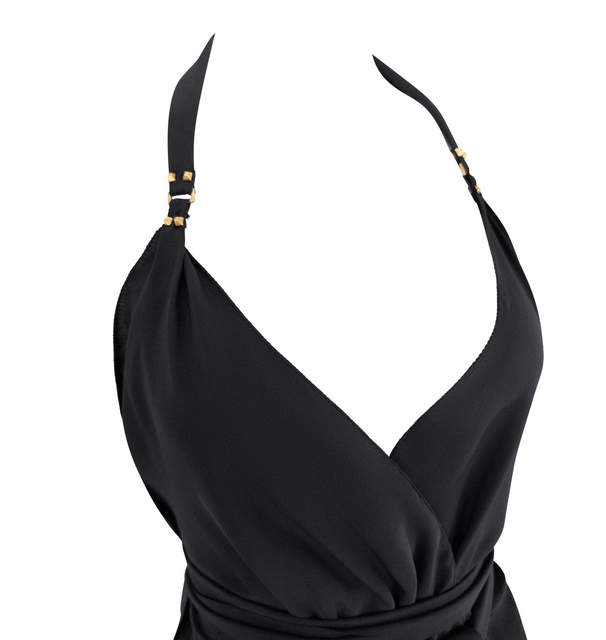 Cruise 2004 Gucci by Tom Ford Black Silk Fringe Scarf Wrap Crop Top - RealList