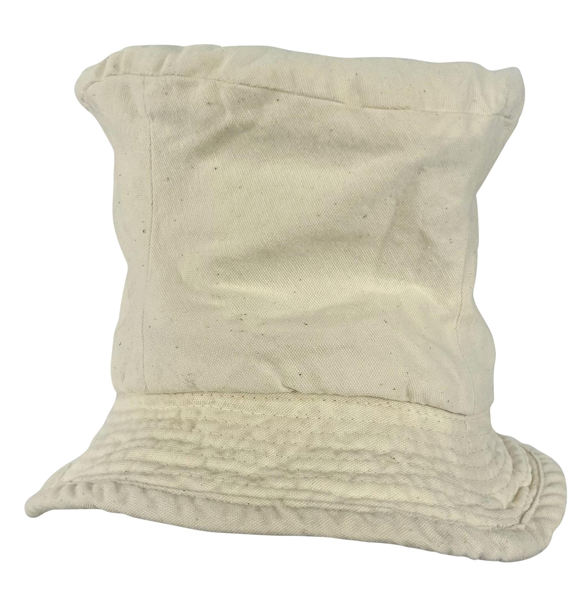 Early 1990s Dolce & Gabbana Off - White Cotton Extra Tall Bucket Hat - RealList