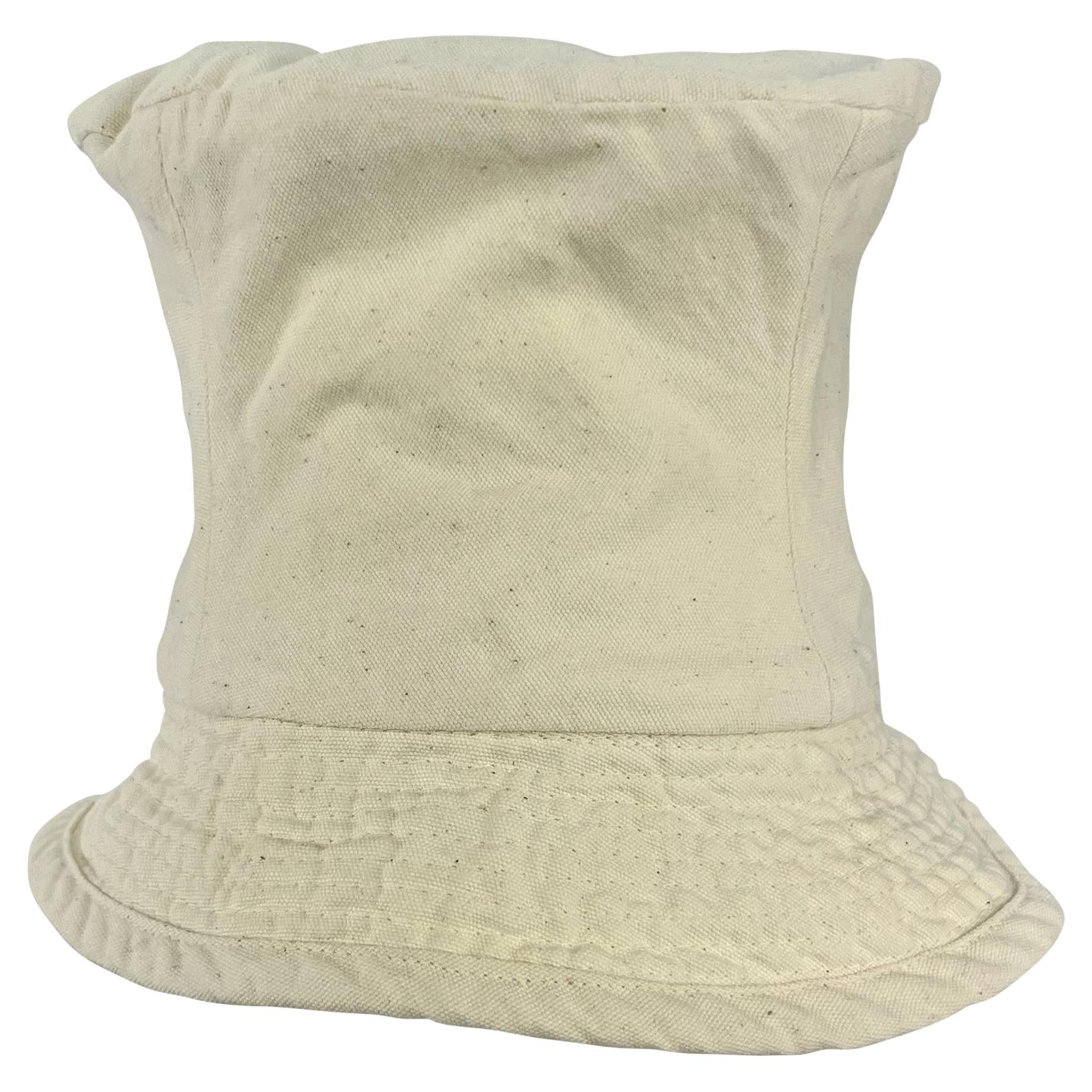 Early 1990s Dolce & Gabbana Off - White Cotton Extra Tall Bucket Hat - RealList