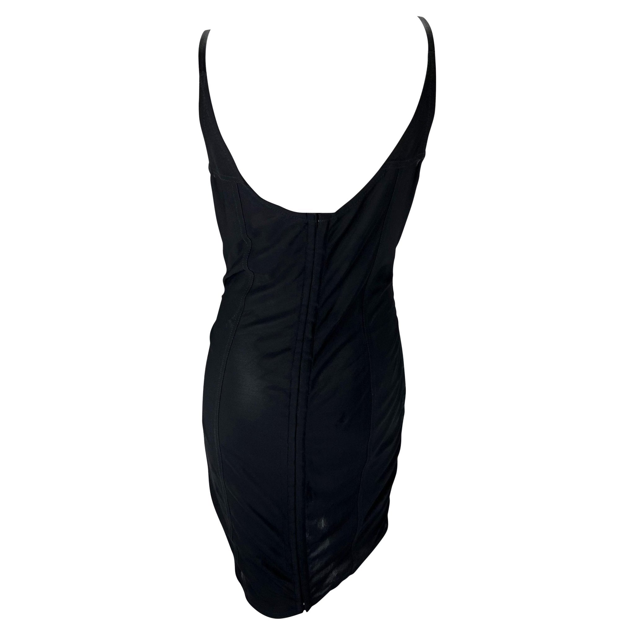 Early 1990s Dolce & Gabbana Sheer Pin - Up Satin Bustier Corset Dress - RealList