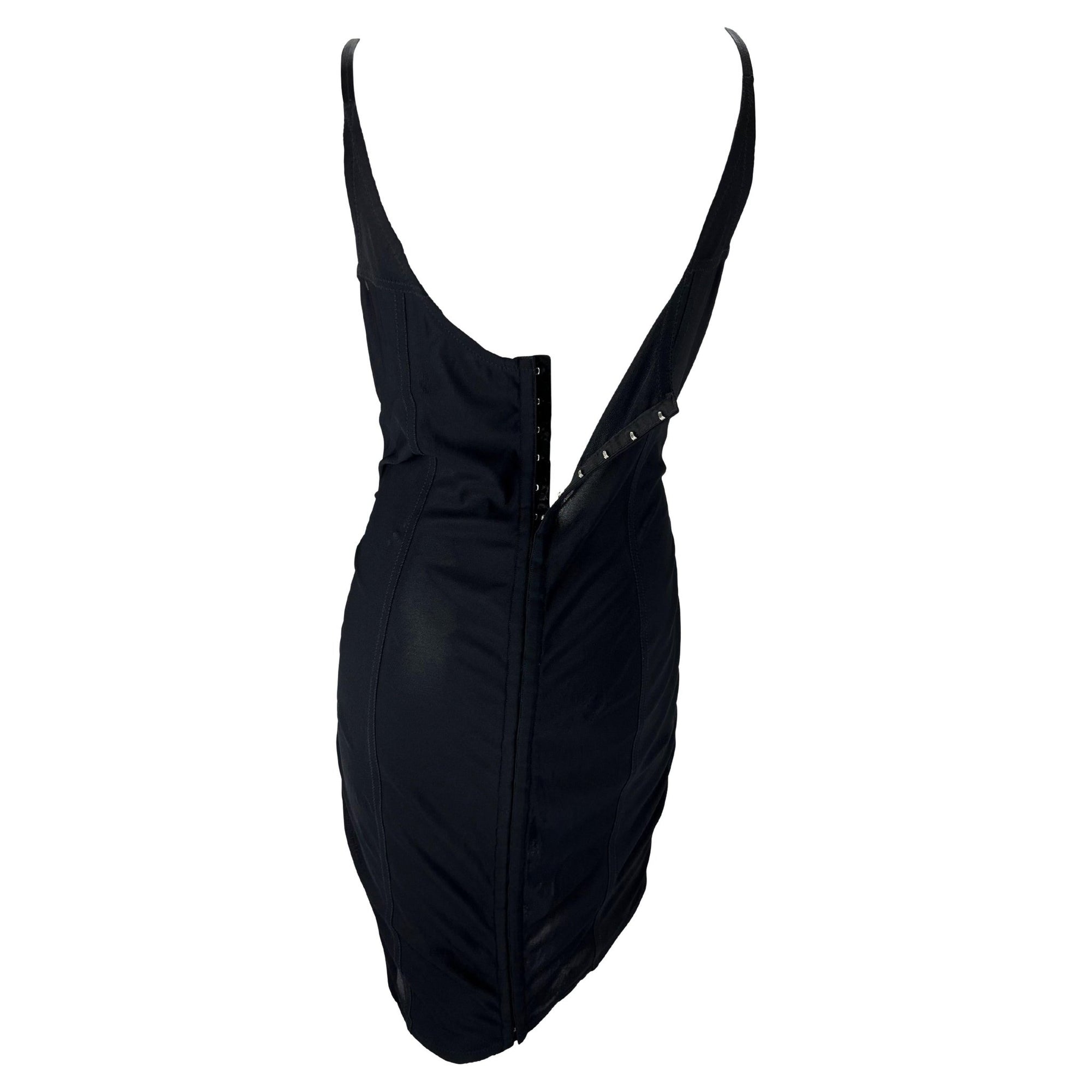 Early 1990s Dolce & Gabbana Sheer Pin - Up Satin Bustier Corset Dress - RealList