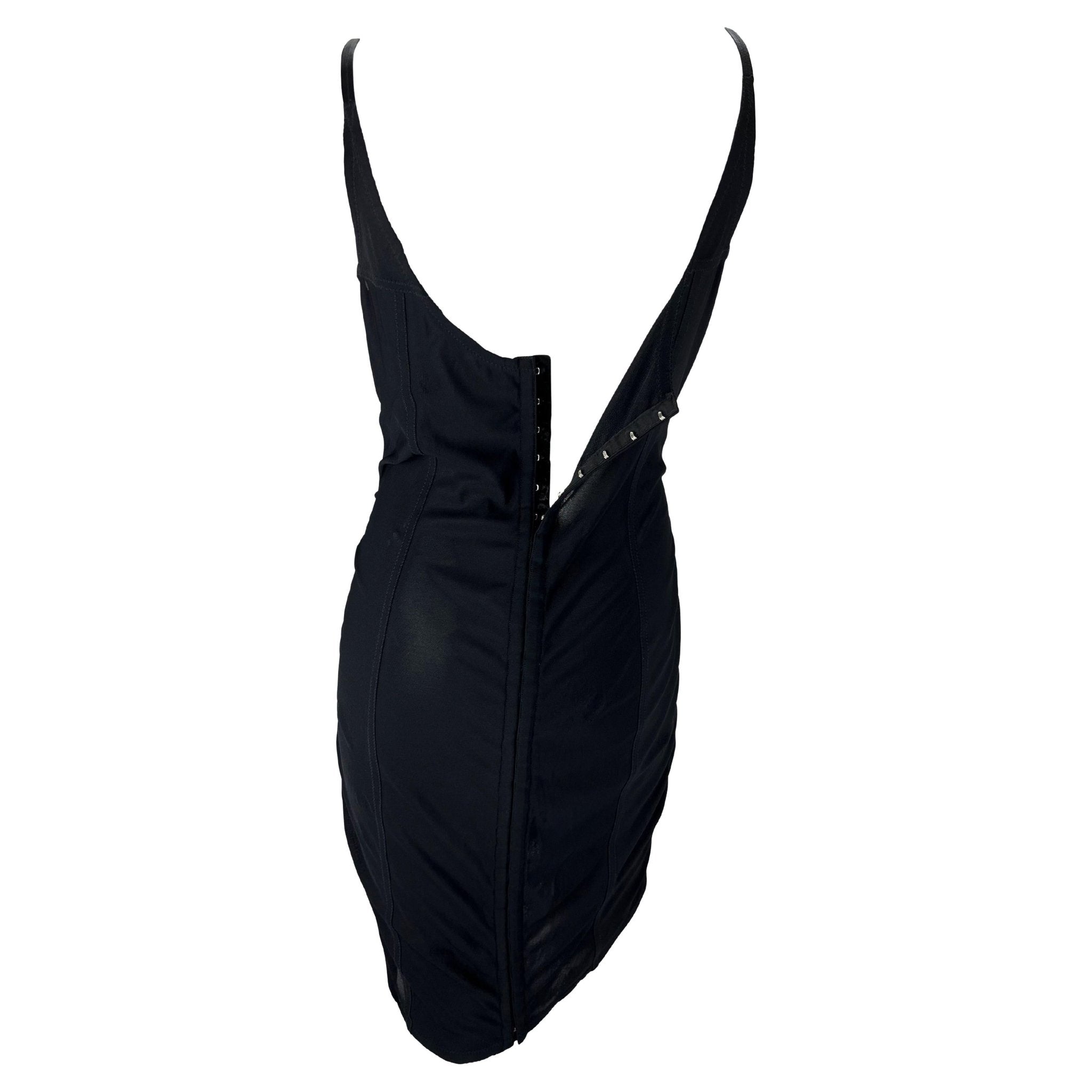 Early 1990s Dolce & Gabbana Sheer Pin - Up Satin Bustier Corset Dress - RealList