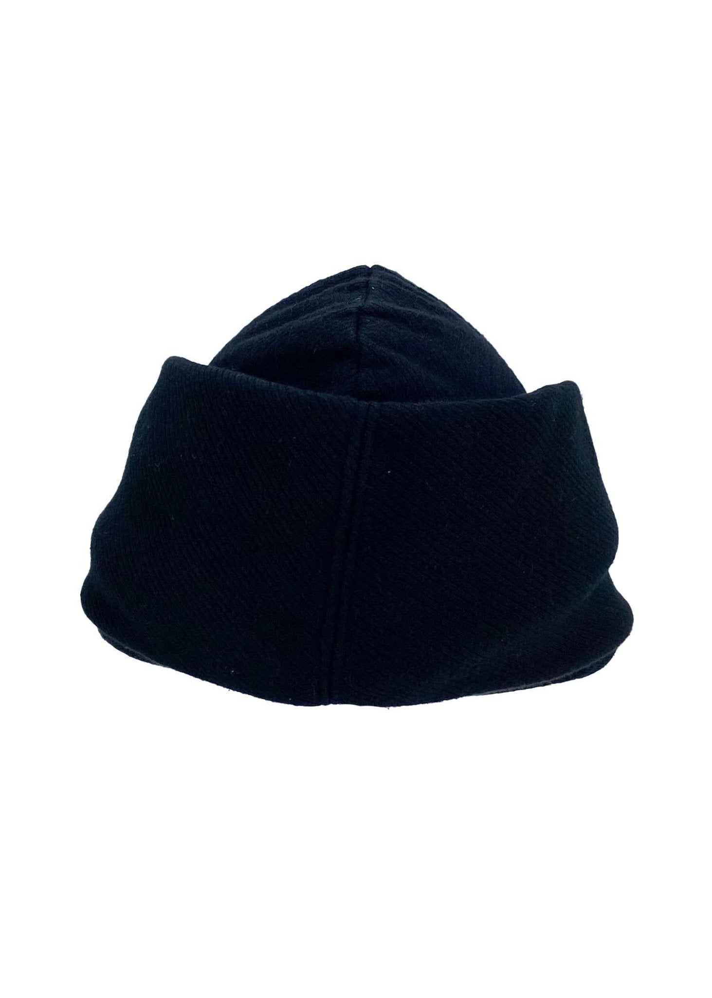 Early 1990s Gianni Versace Medusa Greek Key Medallion Brimmed Wool Hat - RealList