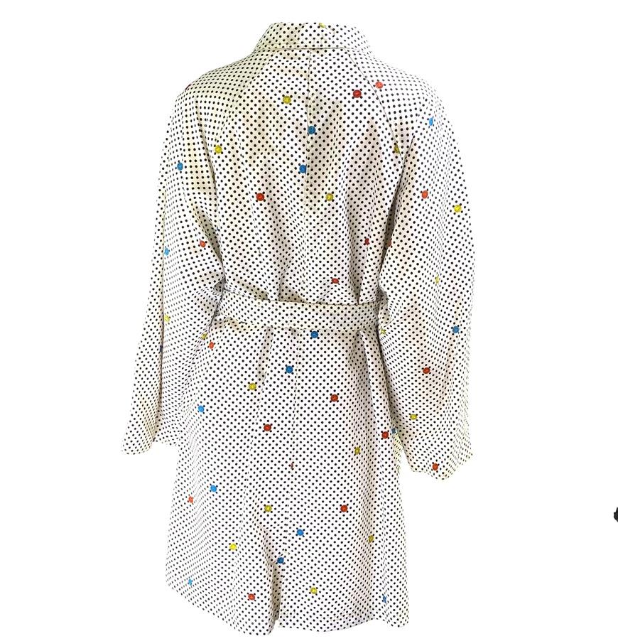 Early 1990s Gianni Versace Medusa Polka Dot Nylon Oversized Trench Coat - RealList