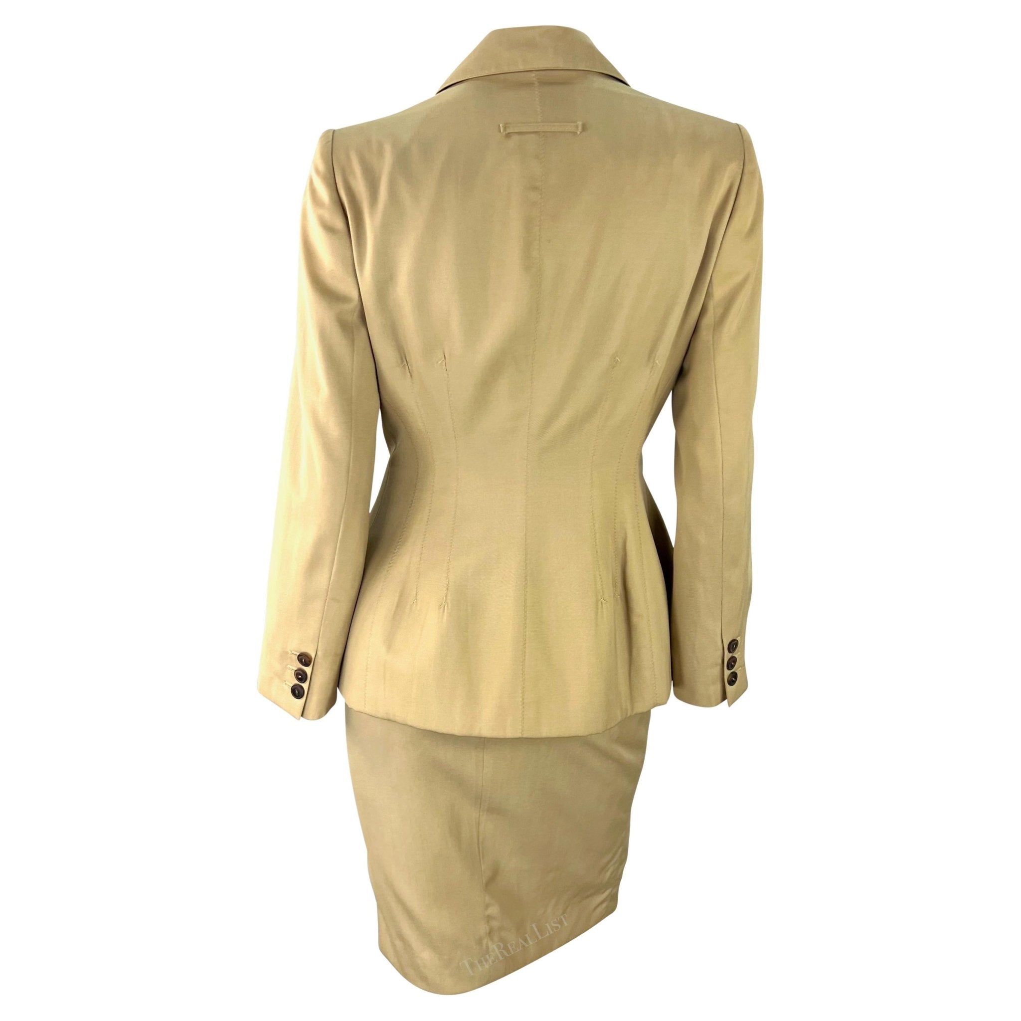 Early 1990s Jean Paul Gaultier Tan Skirt Suit - RealList