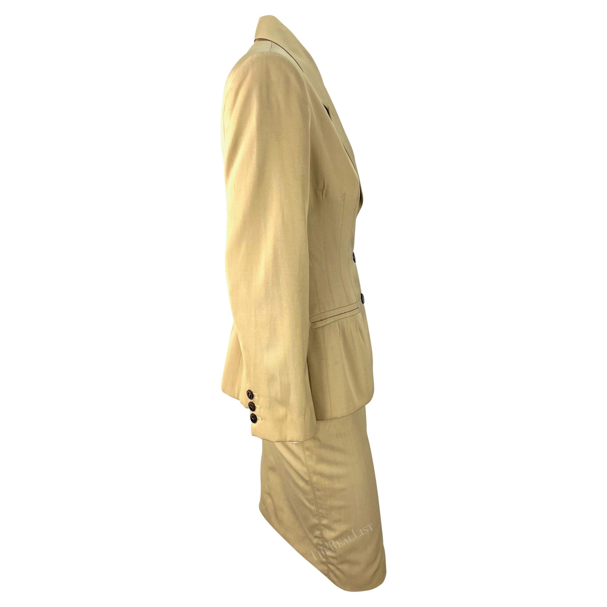 Early 1990s Jean Paul Gaultier Tan Skirt Suit - RealList