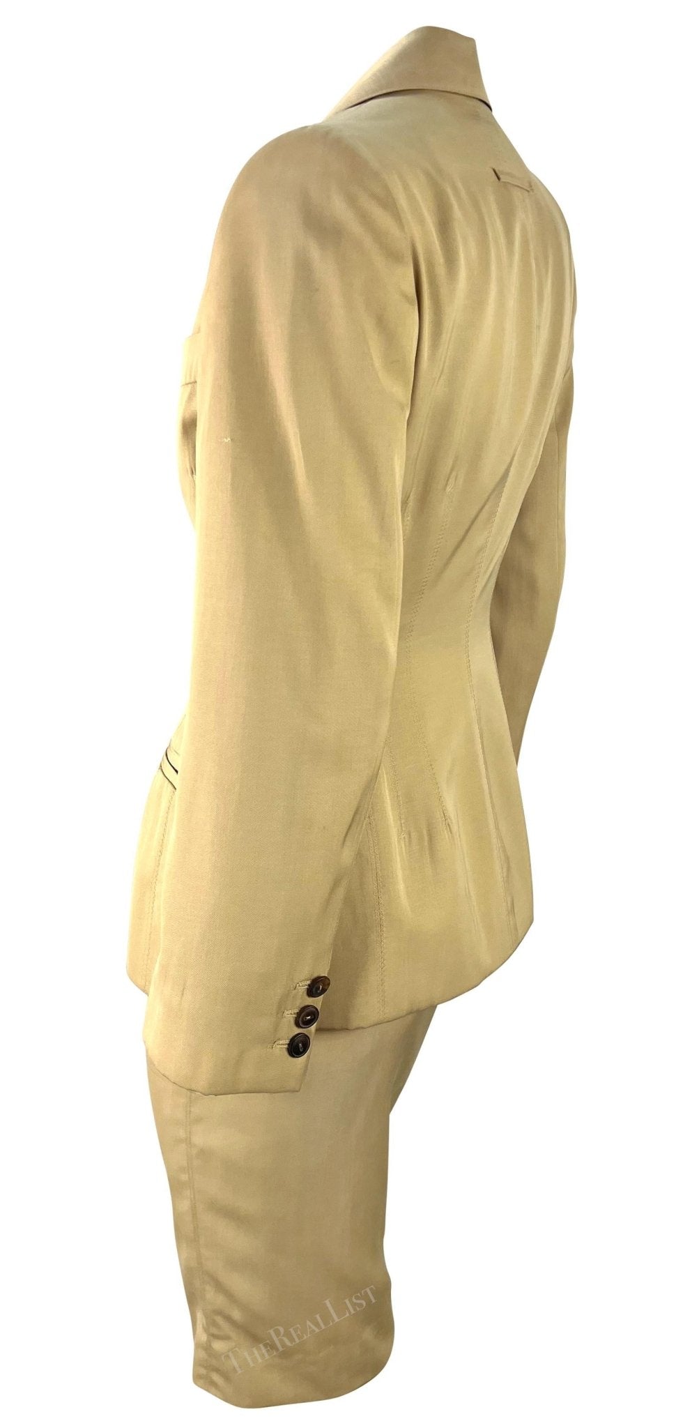 Early 1990s Jean Paul Gaultier Tan Skirt Suit - RealList