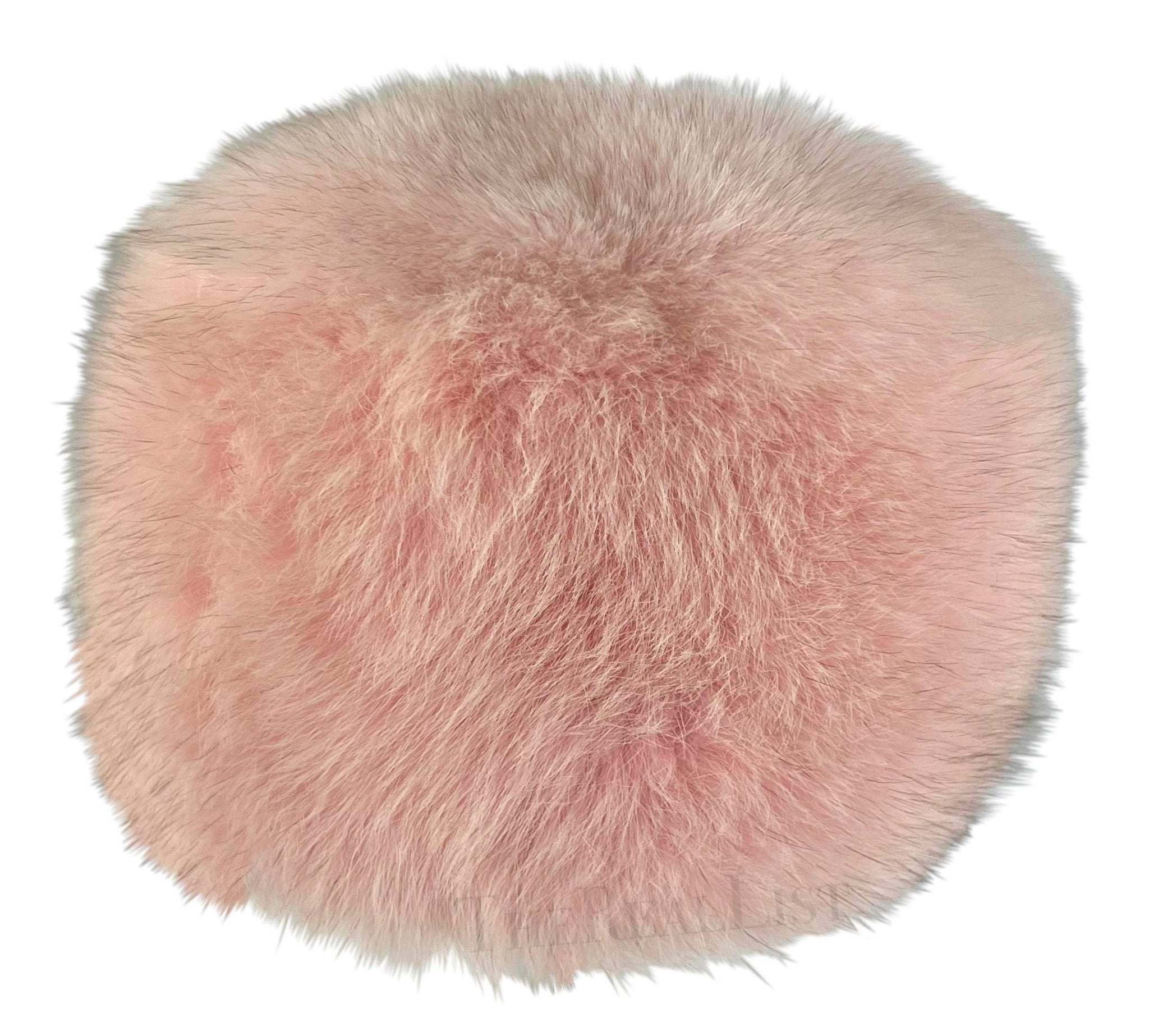 Early 2000s Burberry Pink Fox Fur Pill Box Hat - RealList