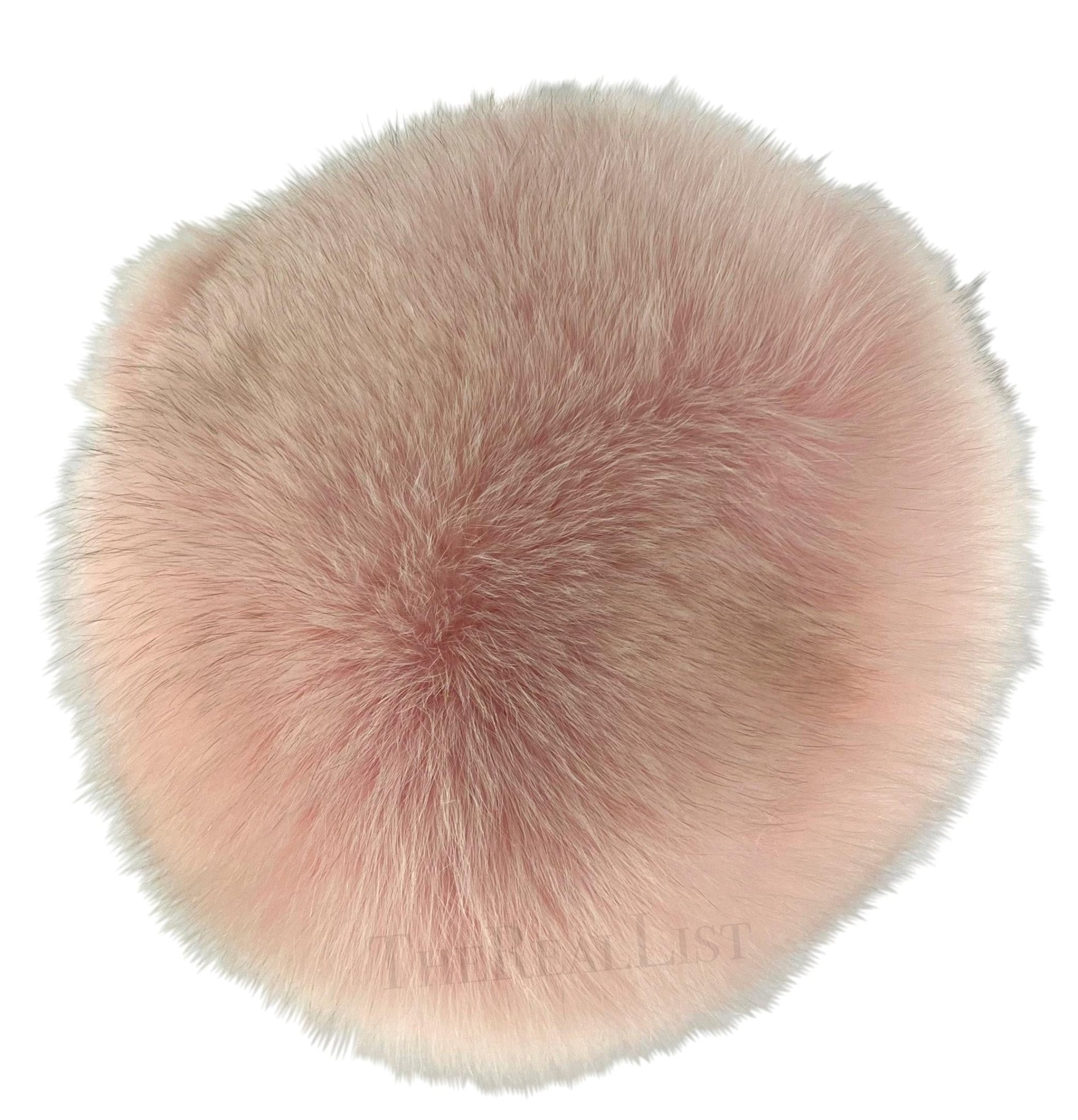 Early 2000s Burberry Pink Fox Fur Pill Box Hat - RealList