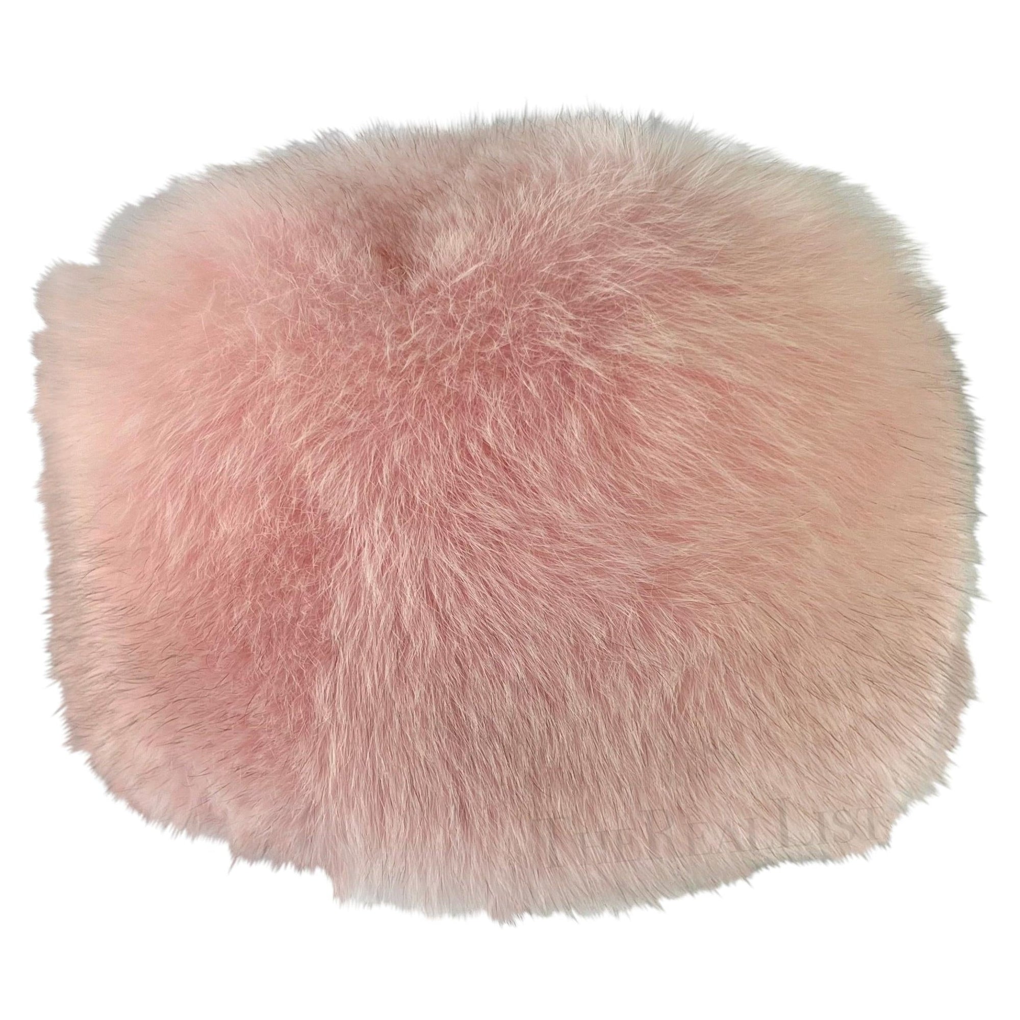 Early 2000s Burberry Pink Fox Fur Pill Box Hat - RealList