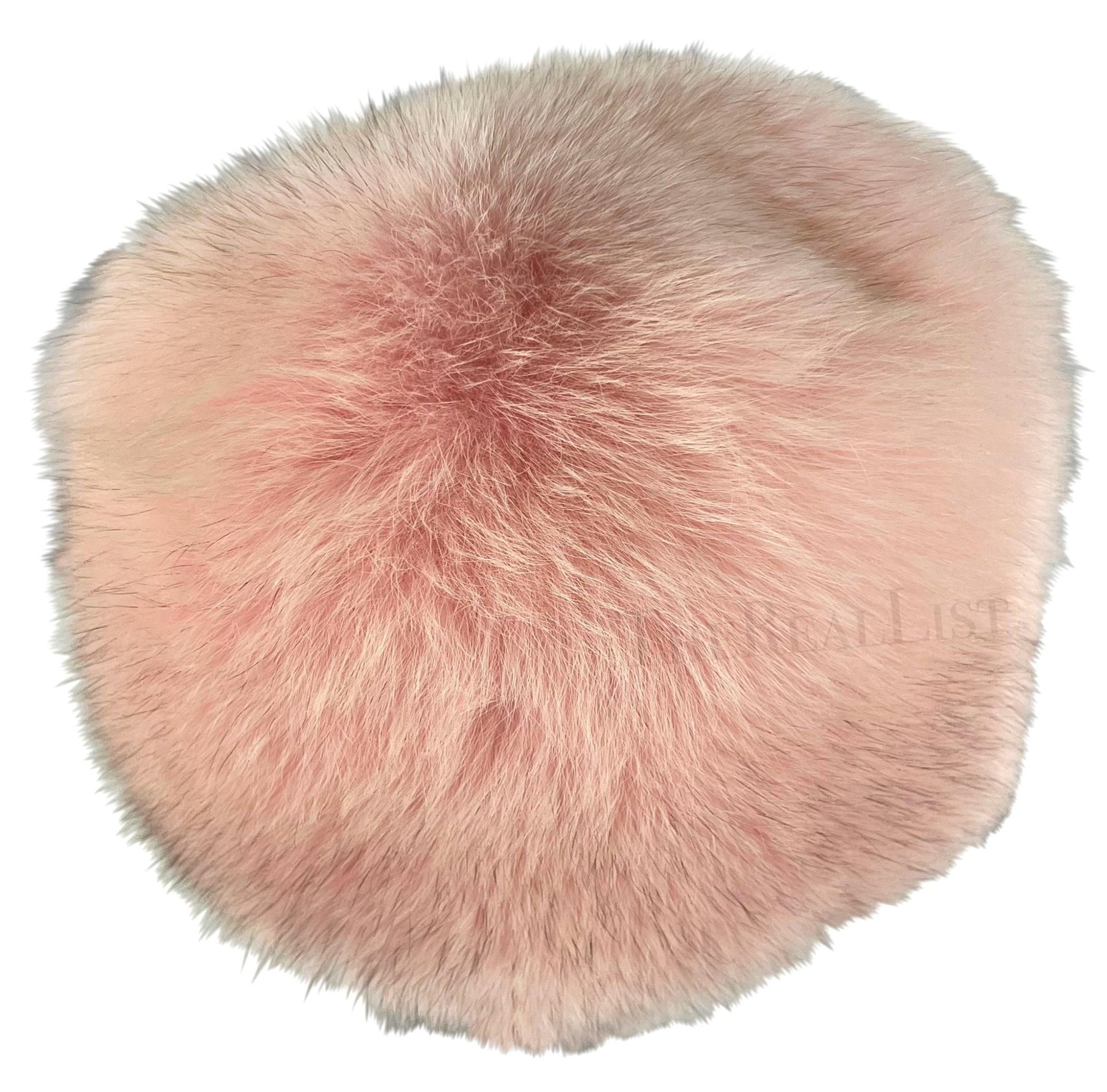 Early 2000s Burberry Pink Fox Fur Pill Box Hat - RealList