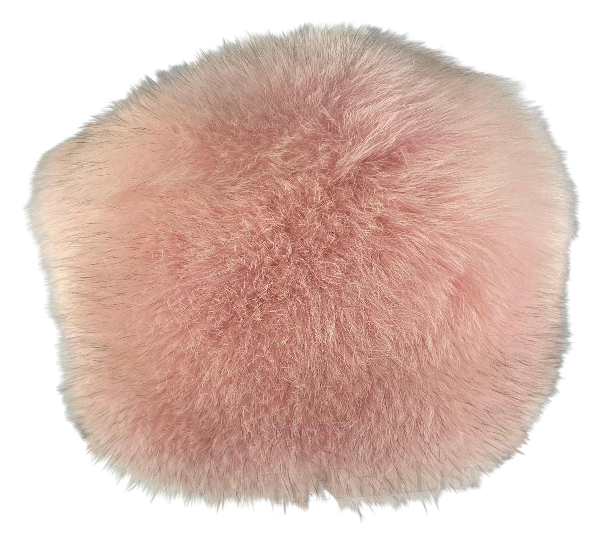 Early 2000s Burberry Pink Fox Fur Pill Box Hat - RealList