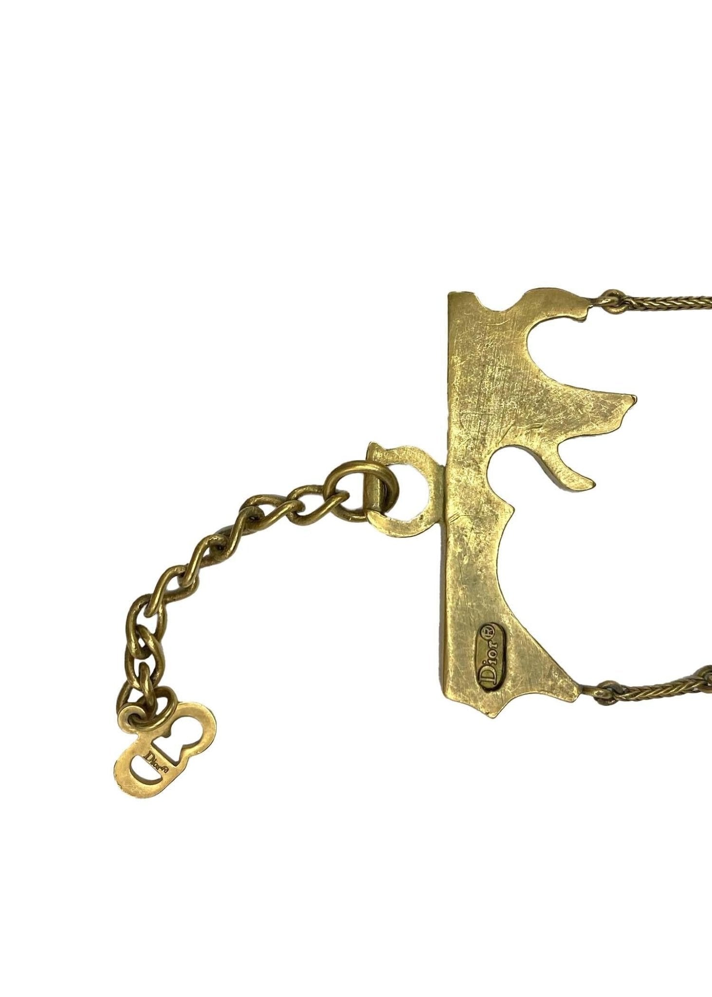 Early 2000s Christian Dior by John Galliano Rhinestone Flame 'D' Bracelet - RealList