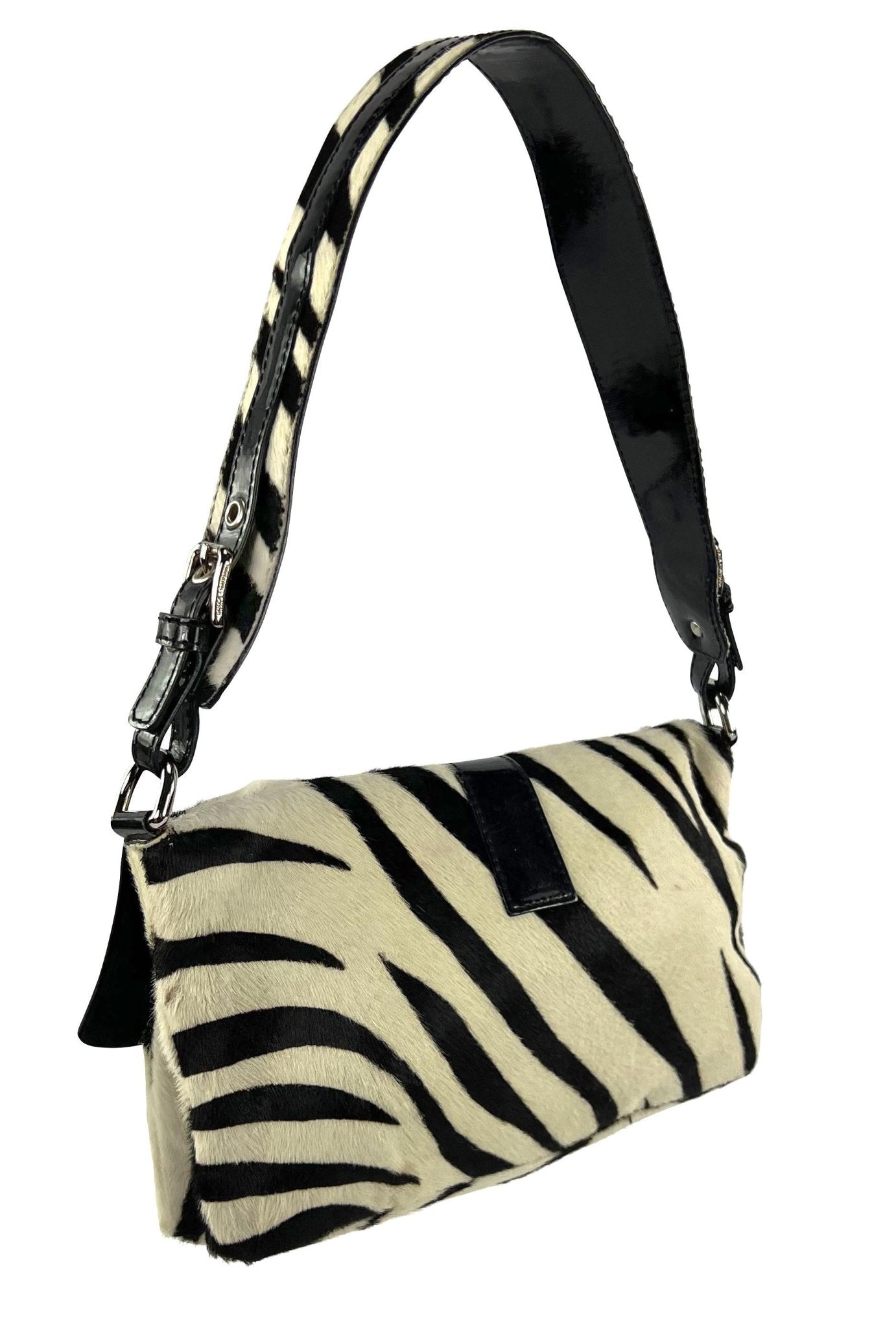 Early 2000s Dolce and Gabbana Zebra Pony Hair Shoulder Bag - RealList