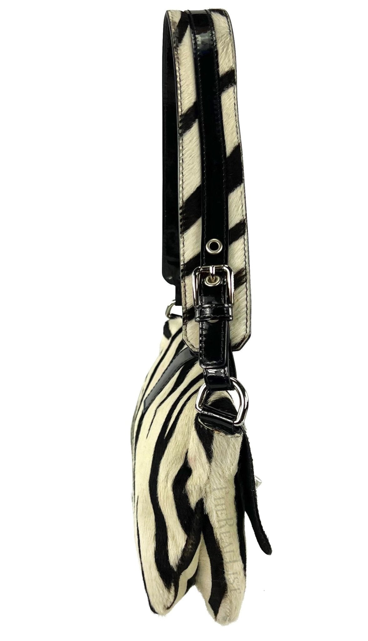 Early 2000s Dolce and Gabbana Zebra Pony Hair Shoulder Bag - RealList