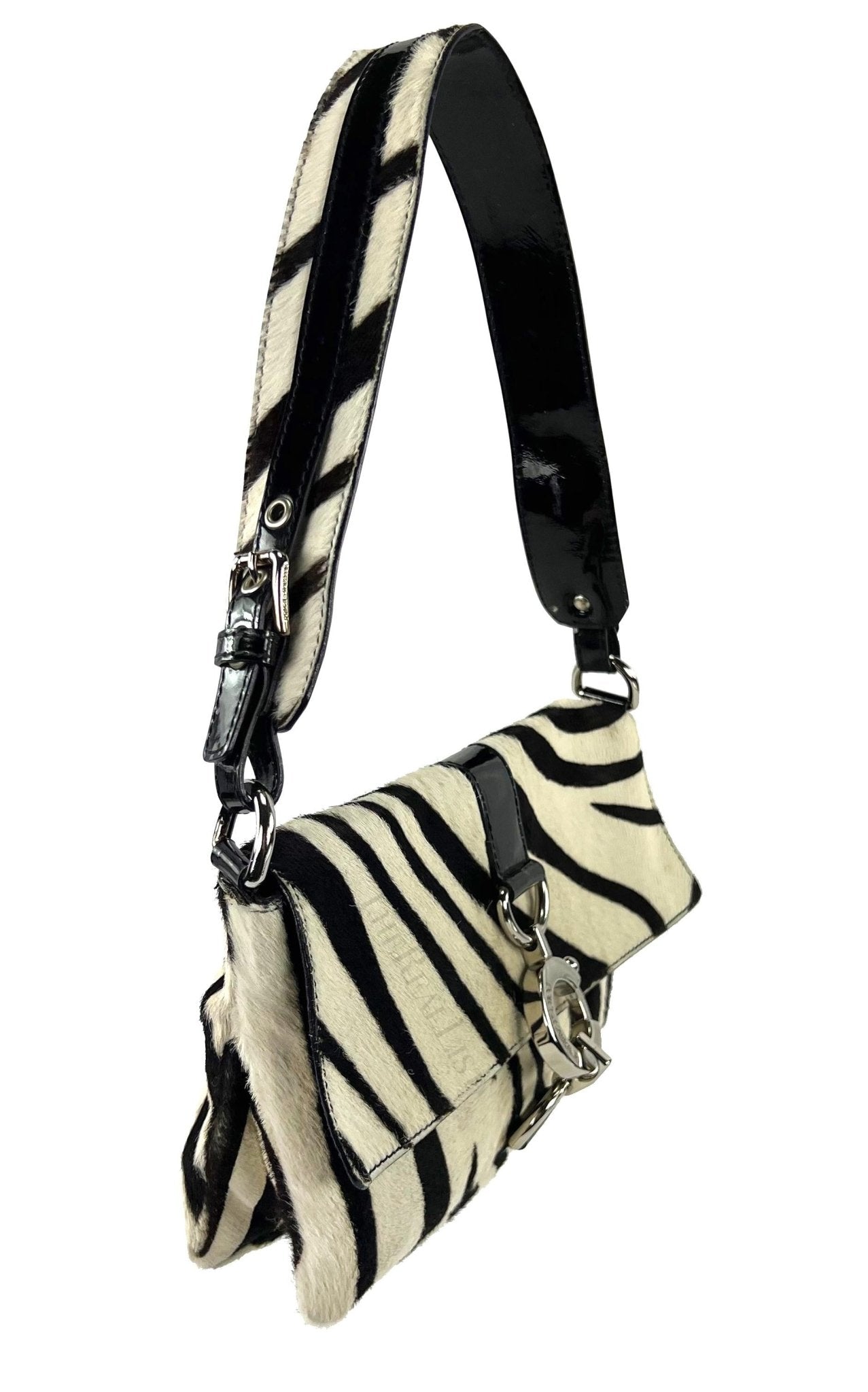 Early 2000s Dolce and Gabbana Zebra Pony Hair Shoulder Bag - RealList
