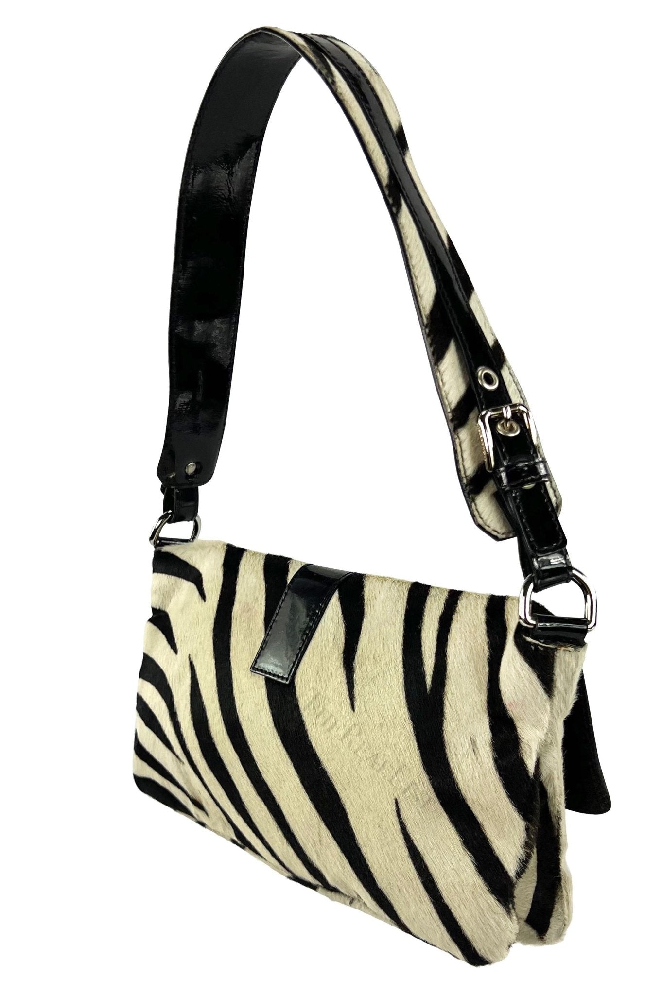 Early 2000s Dolce and Gabbana Zebra Pony Hair Shoulder Bag - RealList